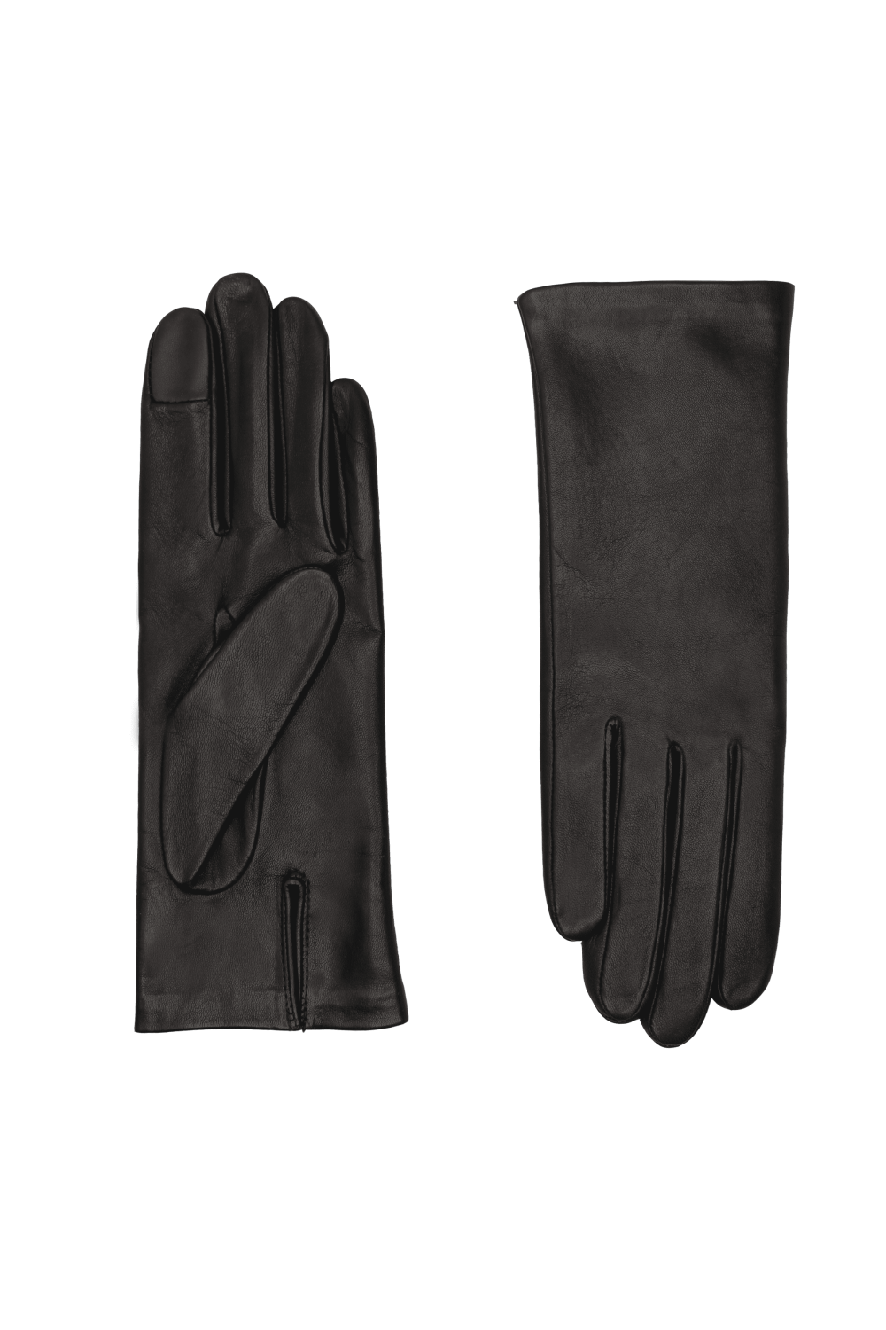 Kate leather gloves lined with cashmere AGNELLE Black