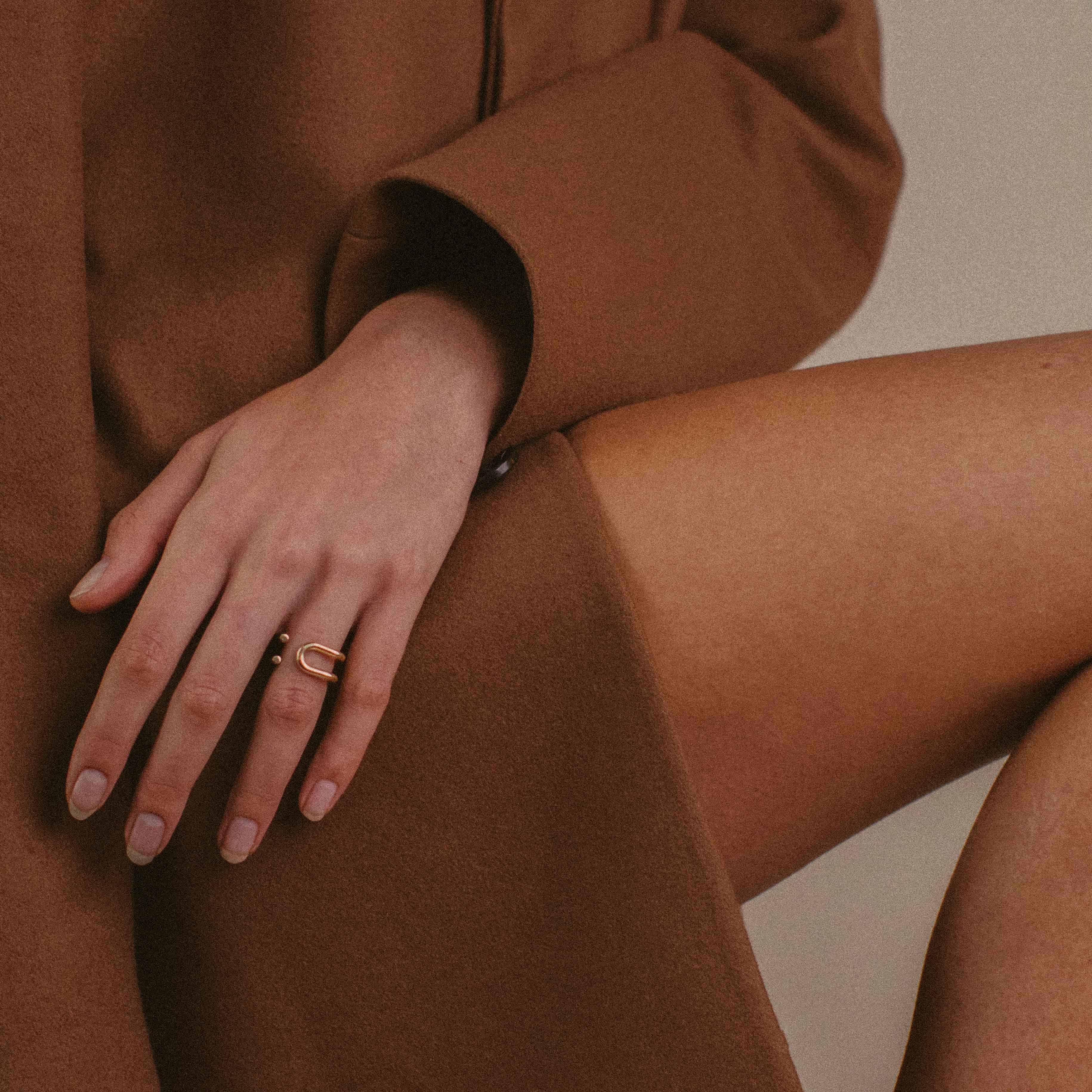 Adjustable reversible ring, gold plated MAYRENA Golden