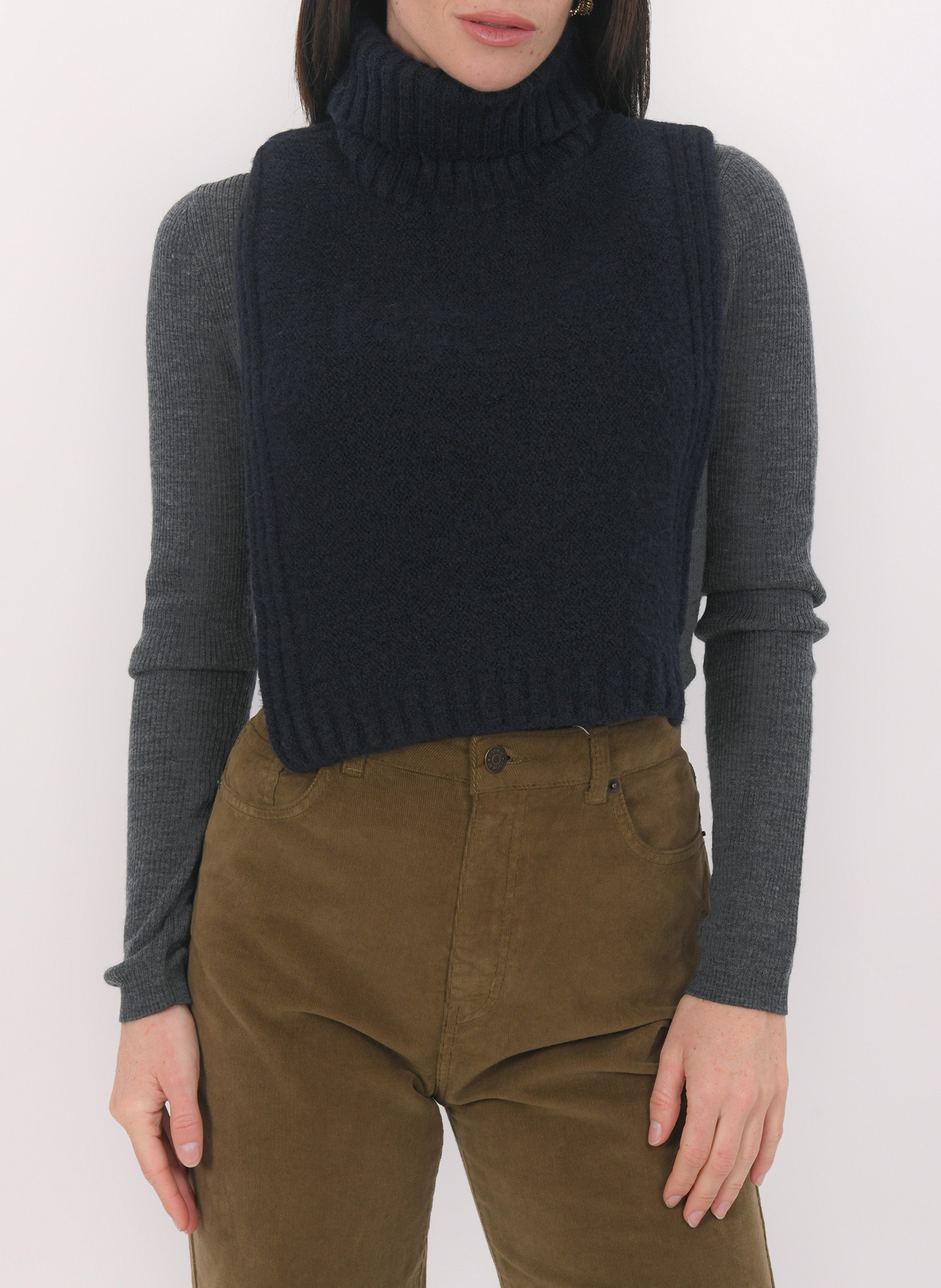 Col roulé amovible uni KOOKAI Bleu