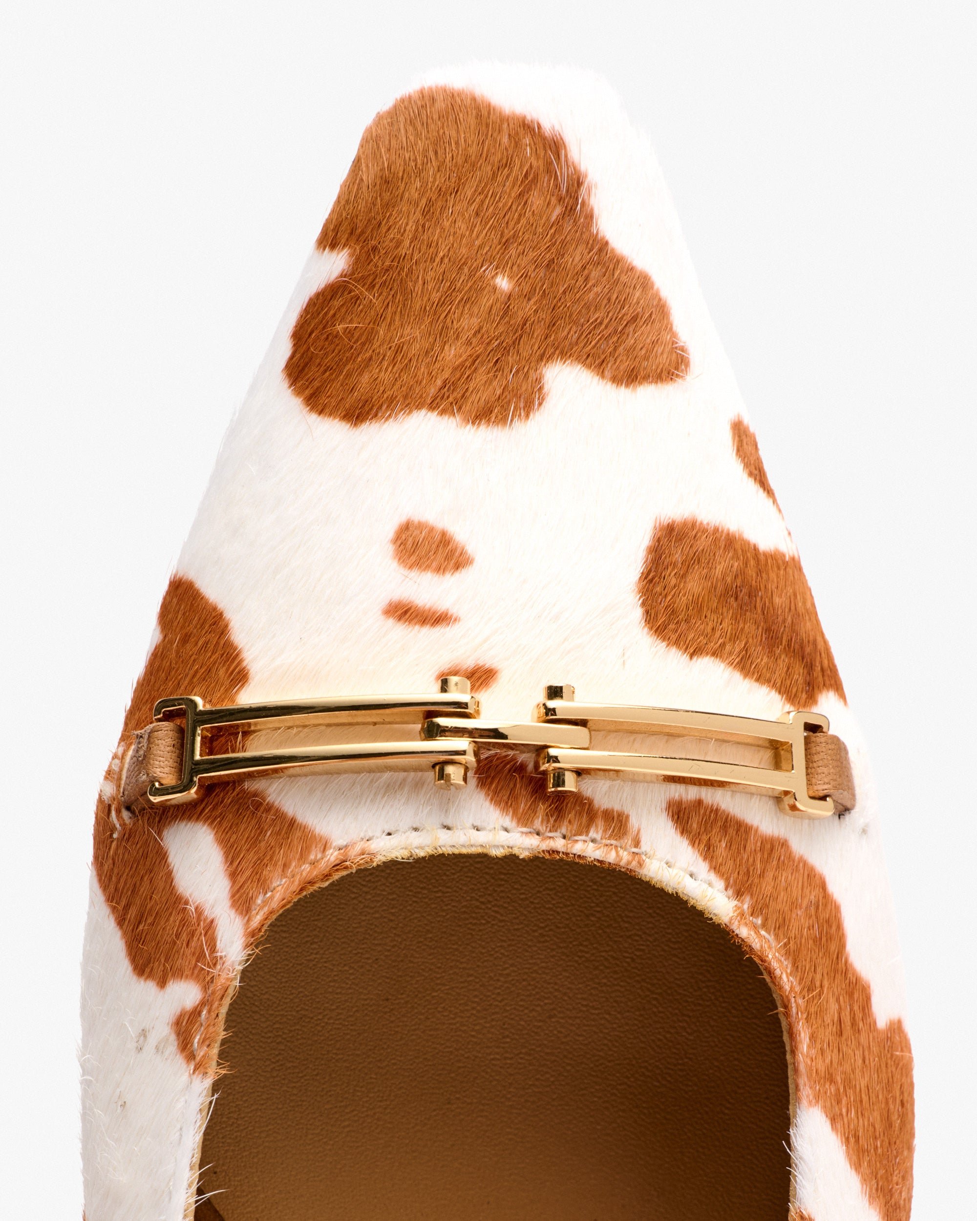 Black and white cow print fur pumps PEDRO MIRALLES Black