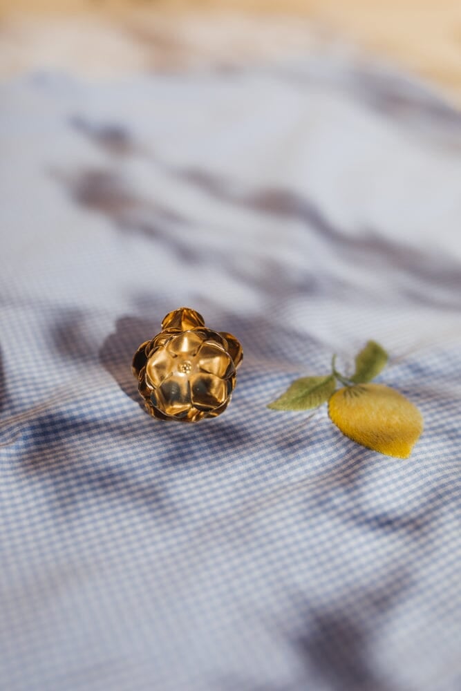 AGLAÉ - Silver-plated flower maxi ring MONSIEUR SIMONE Golden