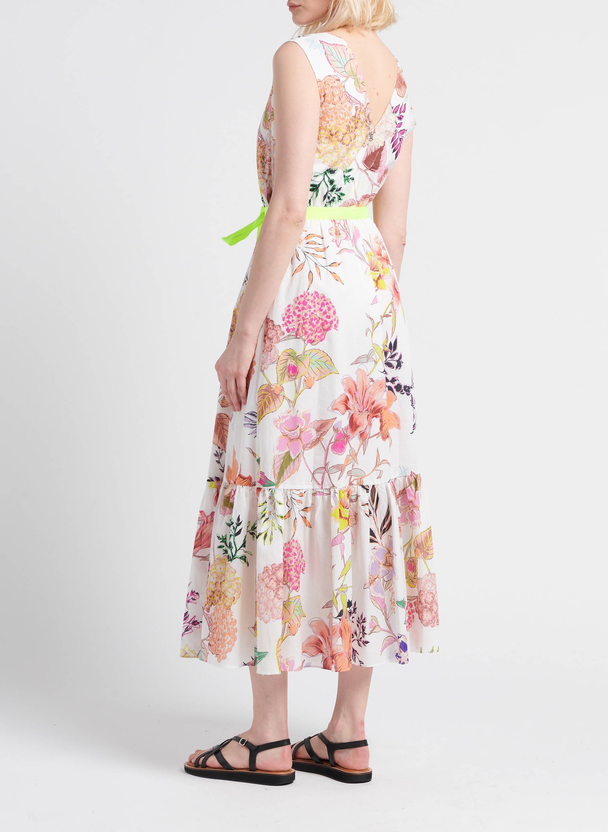 Robe longue évasé en coton imprimé TWINSET Multicolore