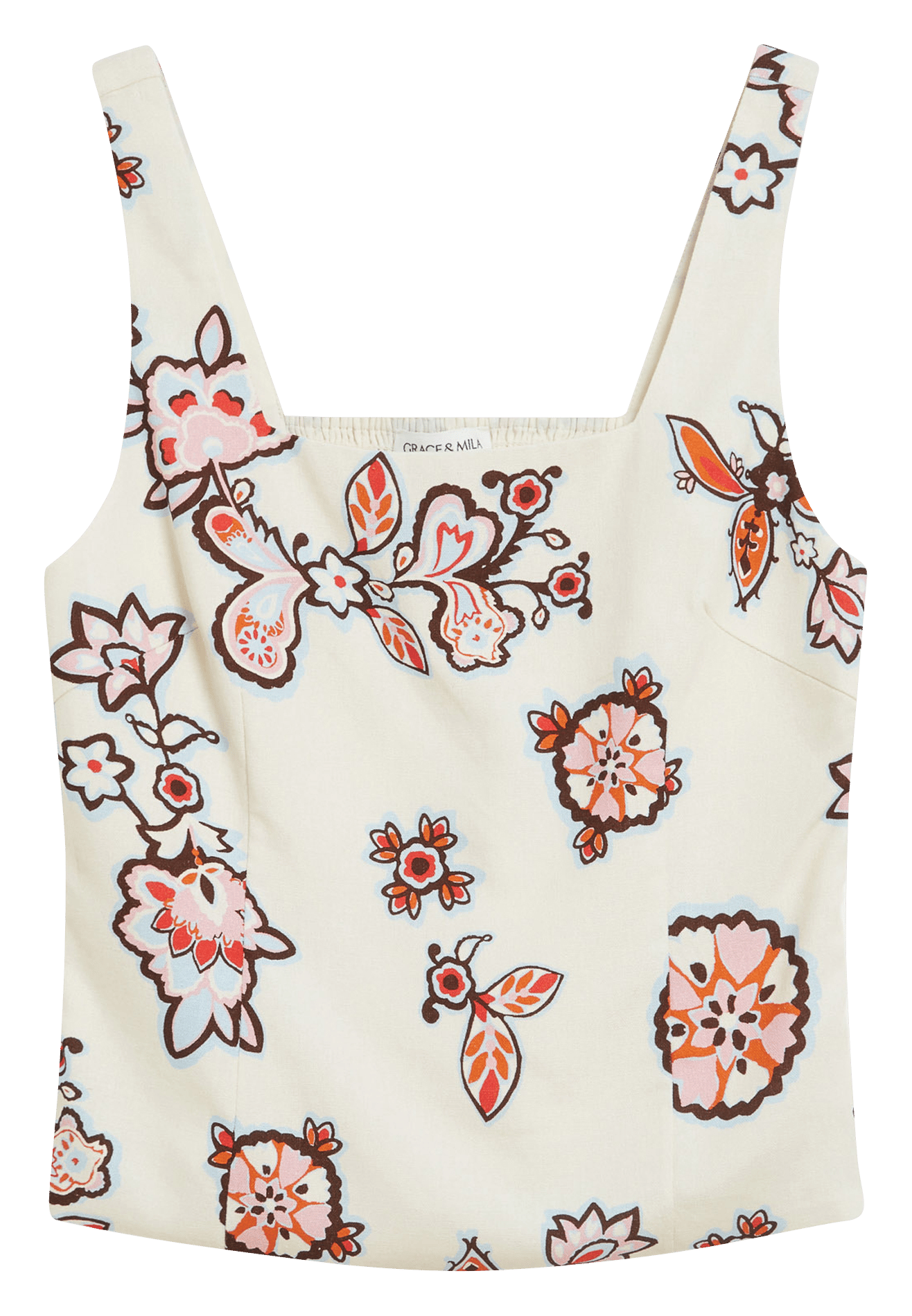 Top col carré  GRACE ET MILA Blanc