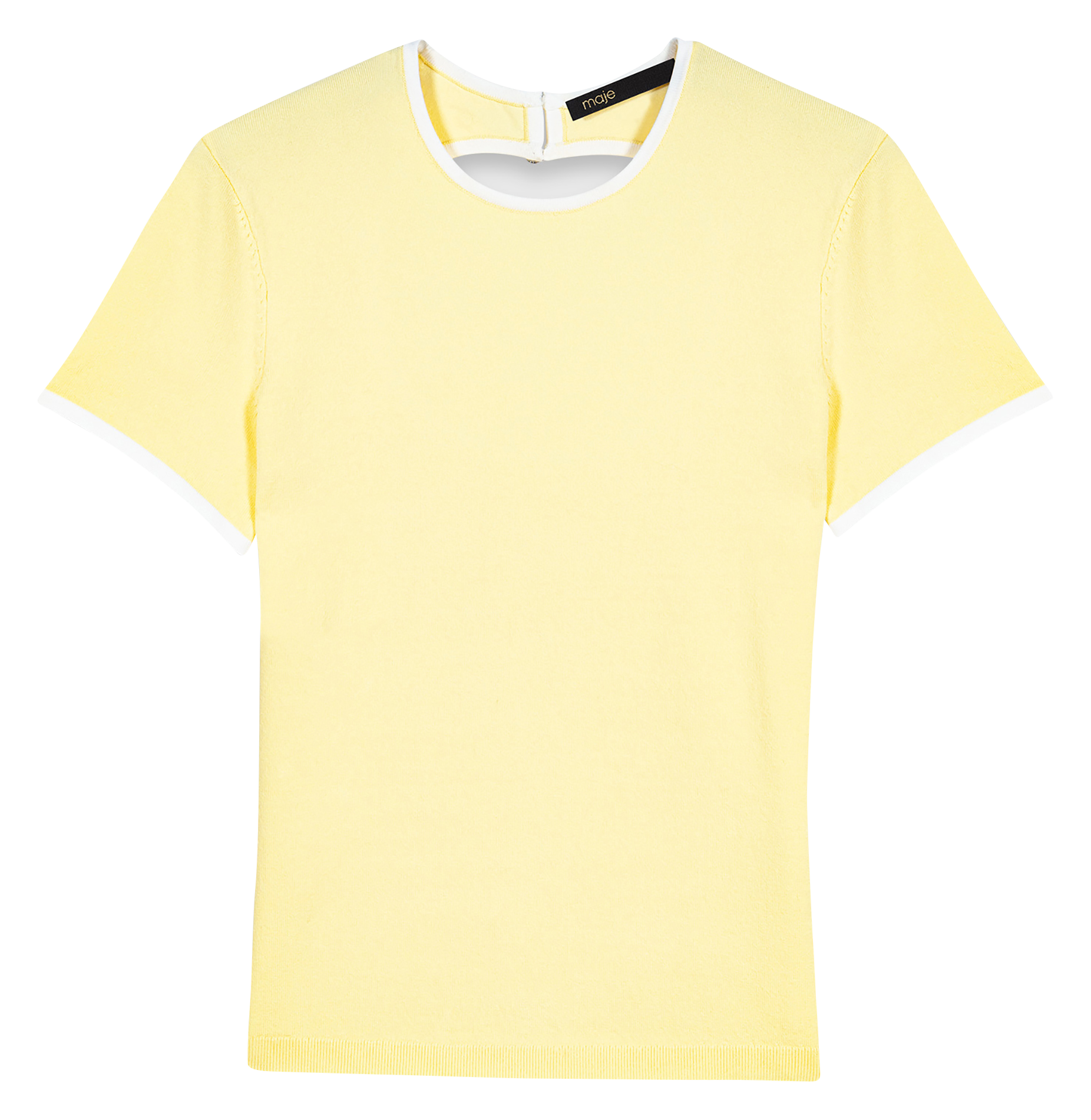 Aansluitende gebreide trui met ronde hals MAJE Geel