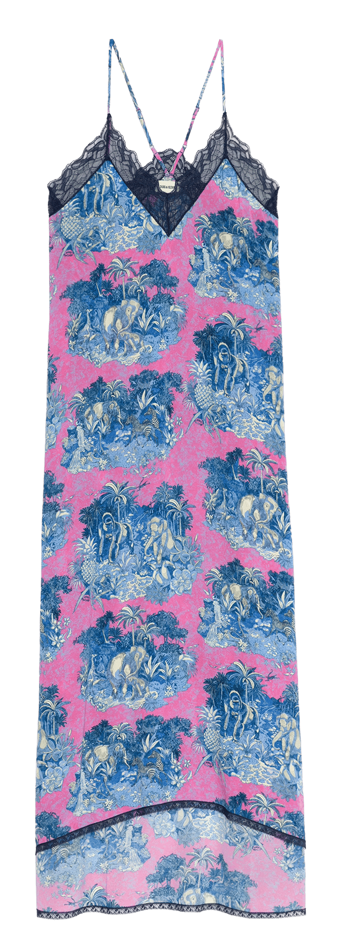 Lange jurk met V-hals en print ZADIG&VOLTAIRE Pink