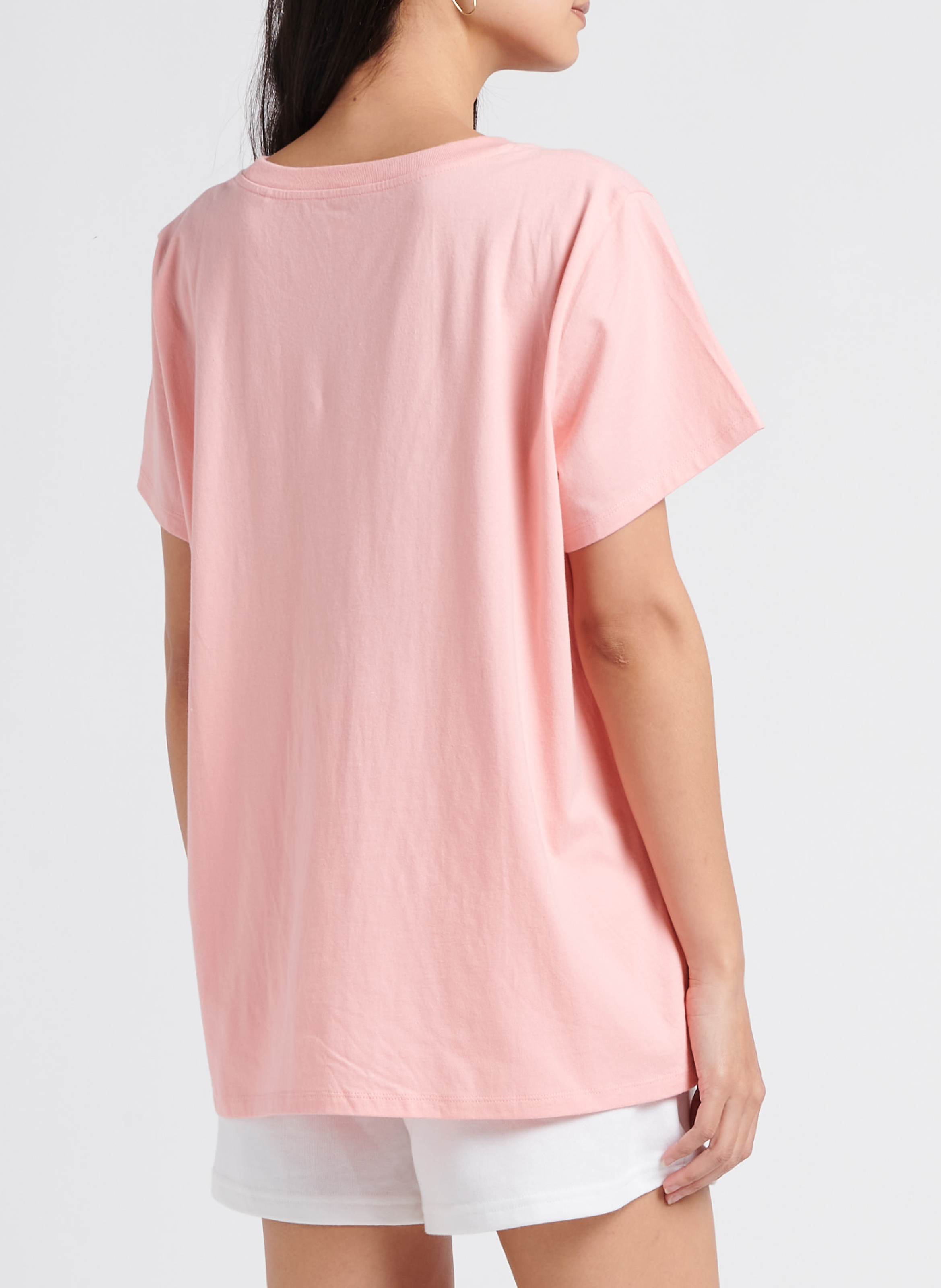 Tee-shirt col rond sérigraphié en coton  Rouge