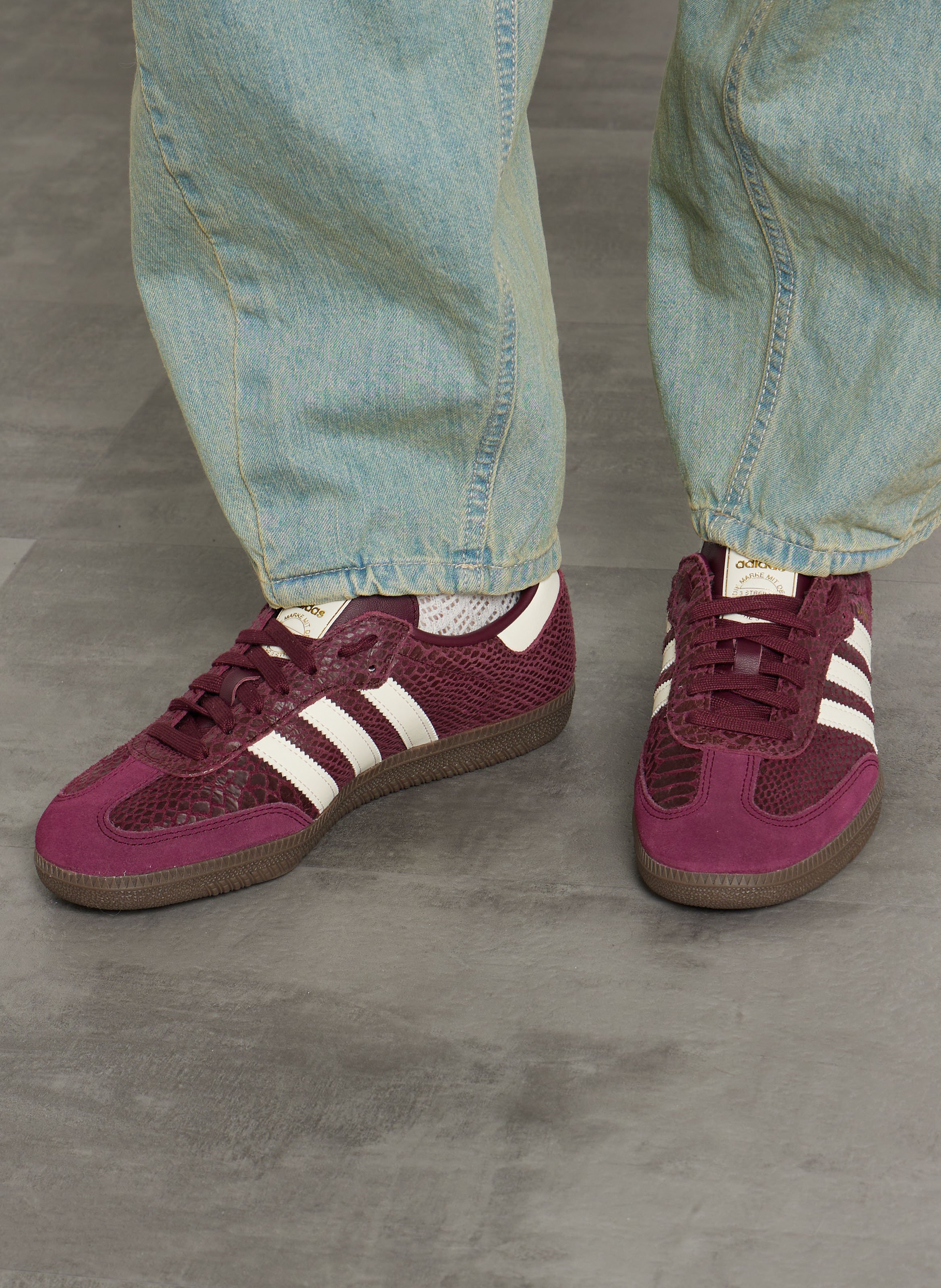 Niedrige Ledersneaker in Python-Optik ADIDAS Rot