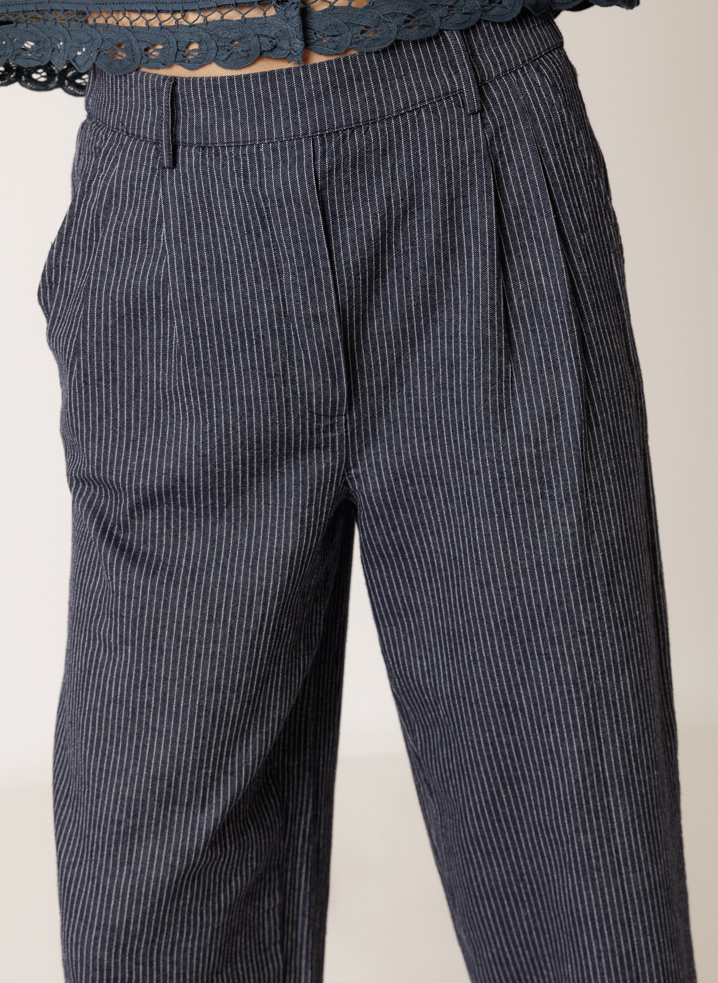 Weite Hose aus Bio-Baumwolle INDI & COLD Blau