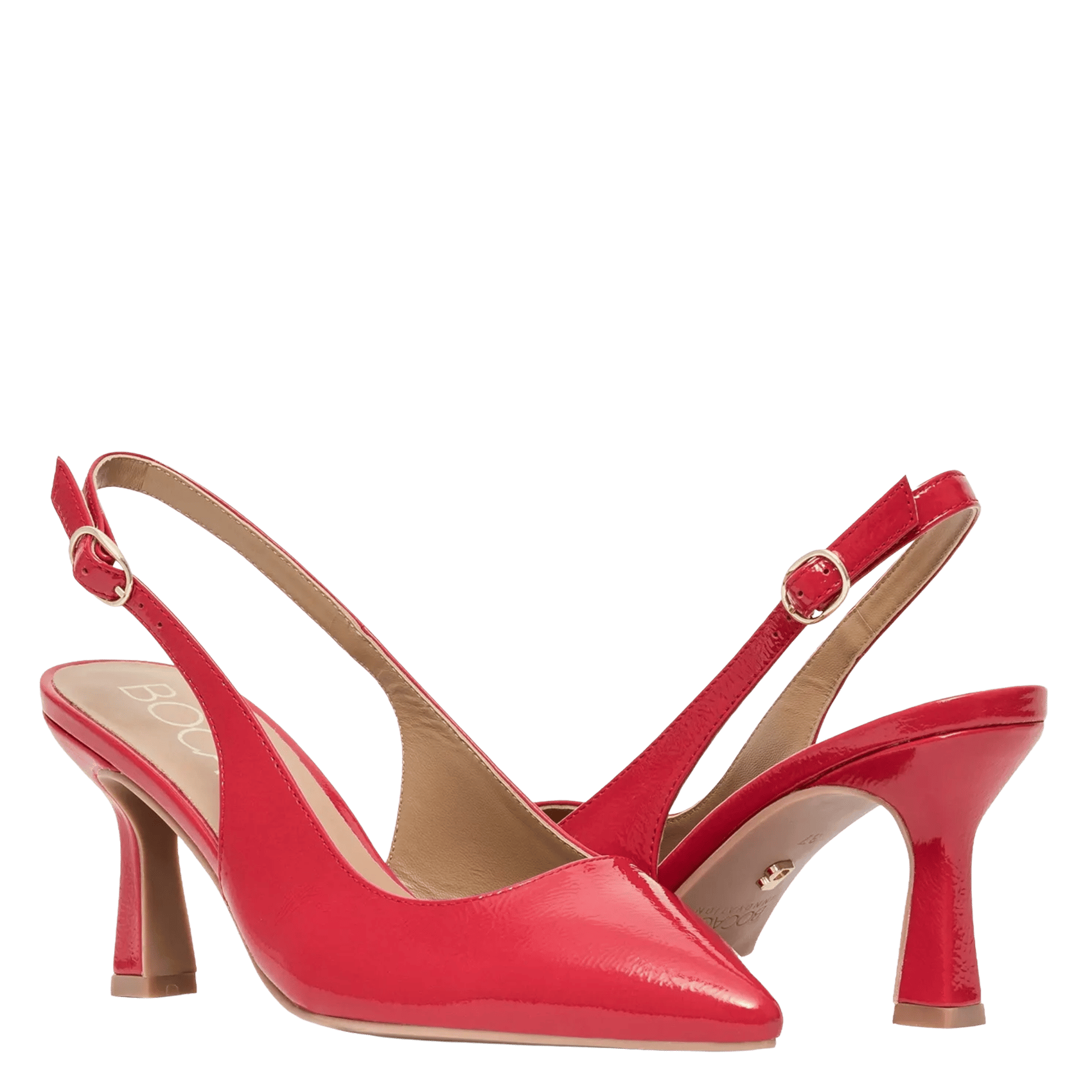 Patent leather slingbacks Red