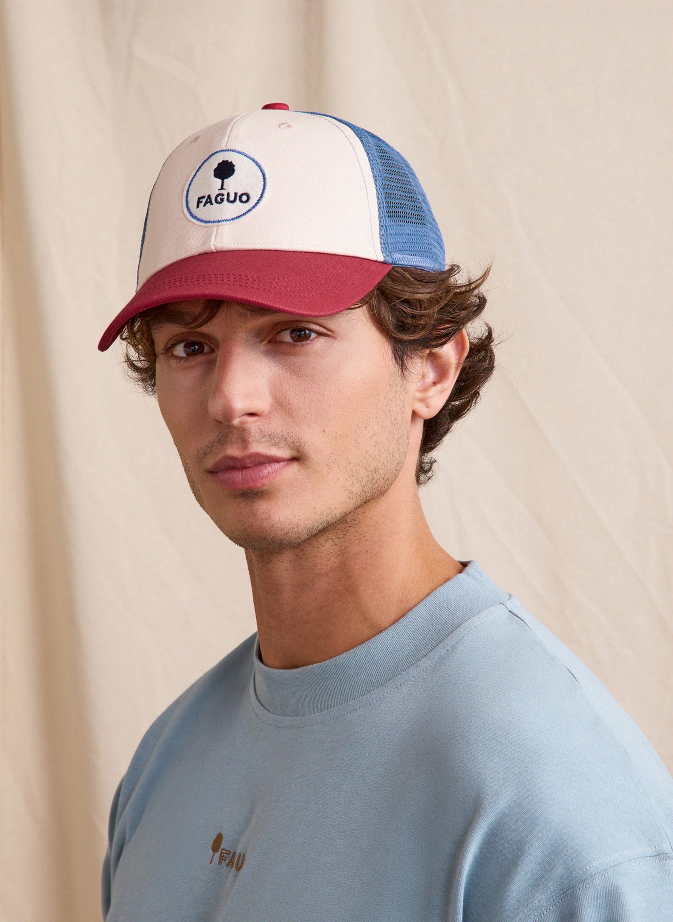 Casquette brodée en coton recyclé FAGUO Rouge