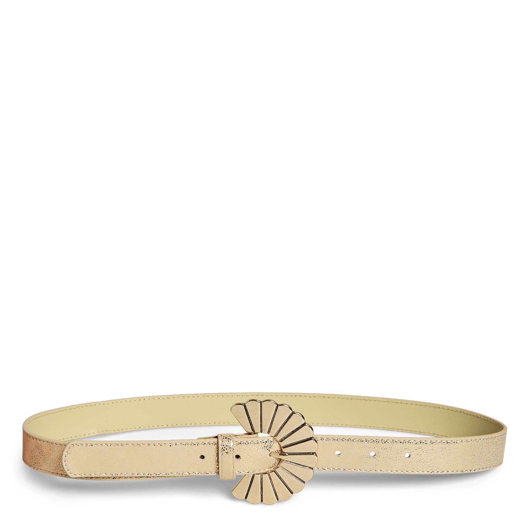 - Gespsluiting. - Breedte: 3 cm.  PIECES Goudkleurig