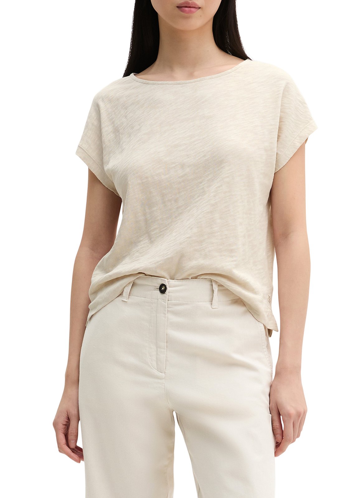 Tee-shirt col bateau uni en coton MARC O'POLO