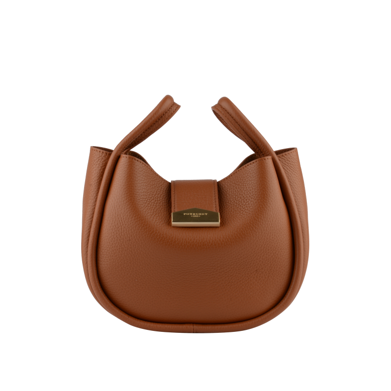 Calfskin leather shoulder bag Brown