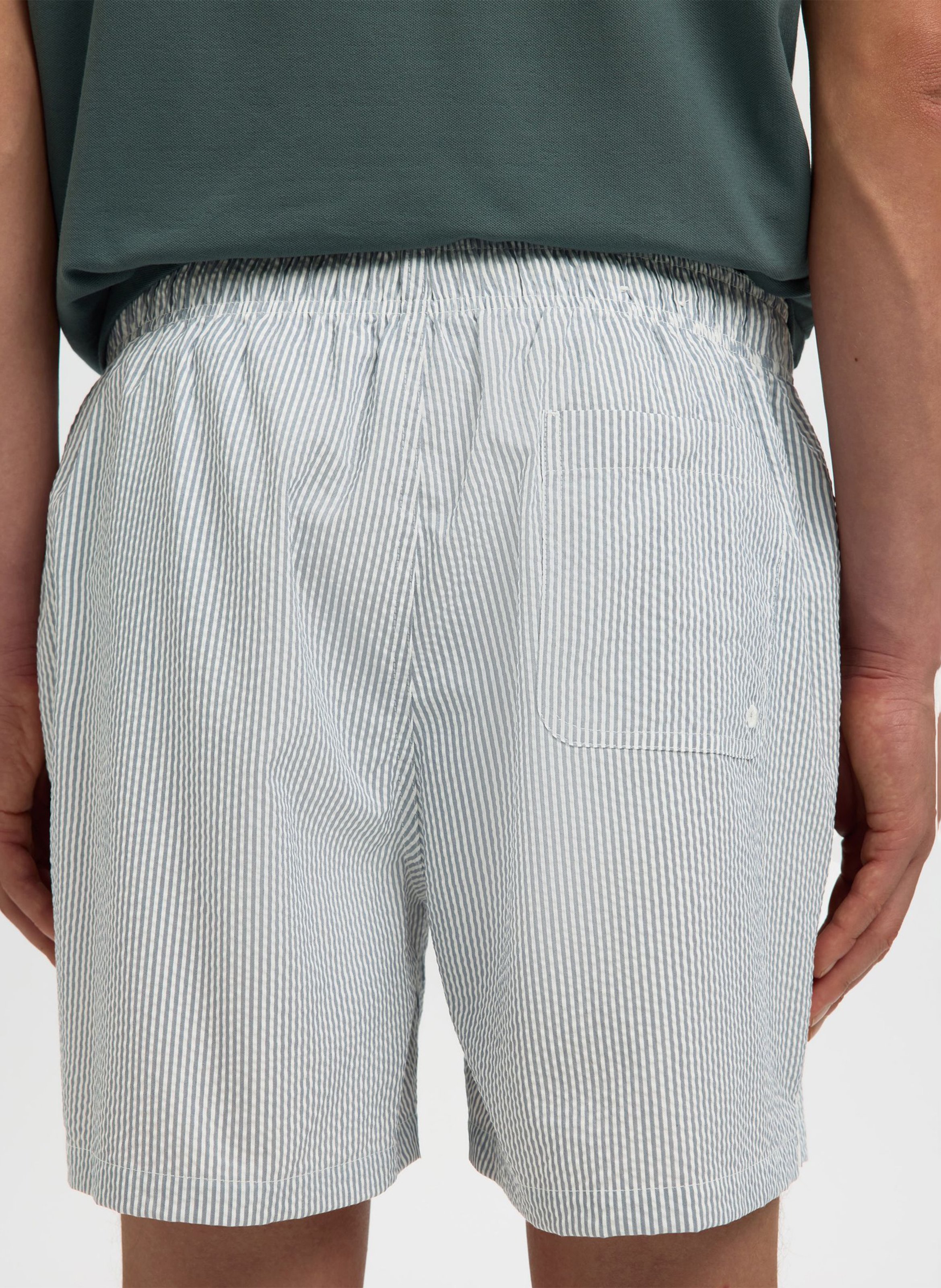 Badeshorts aus recyceltem Faser-Mix SELECTED Blau