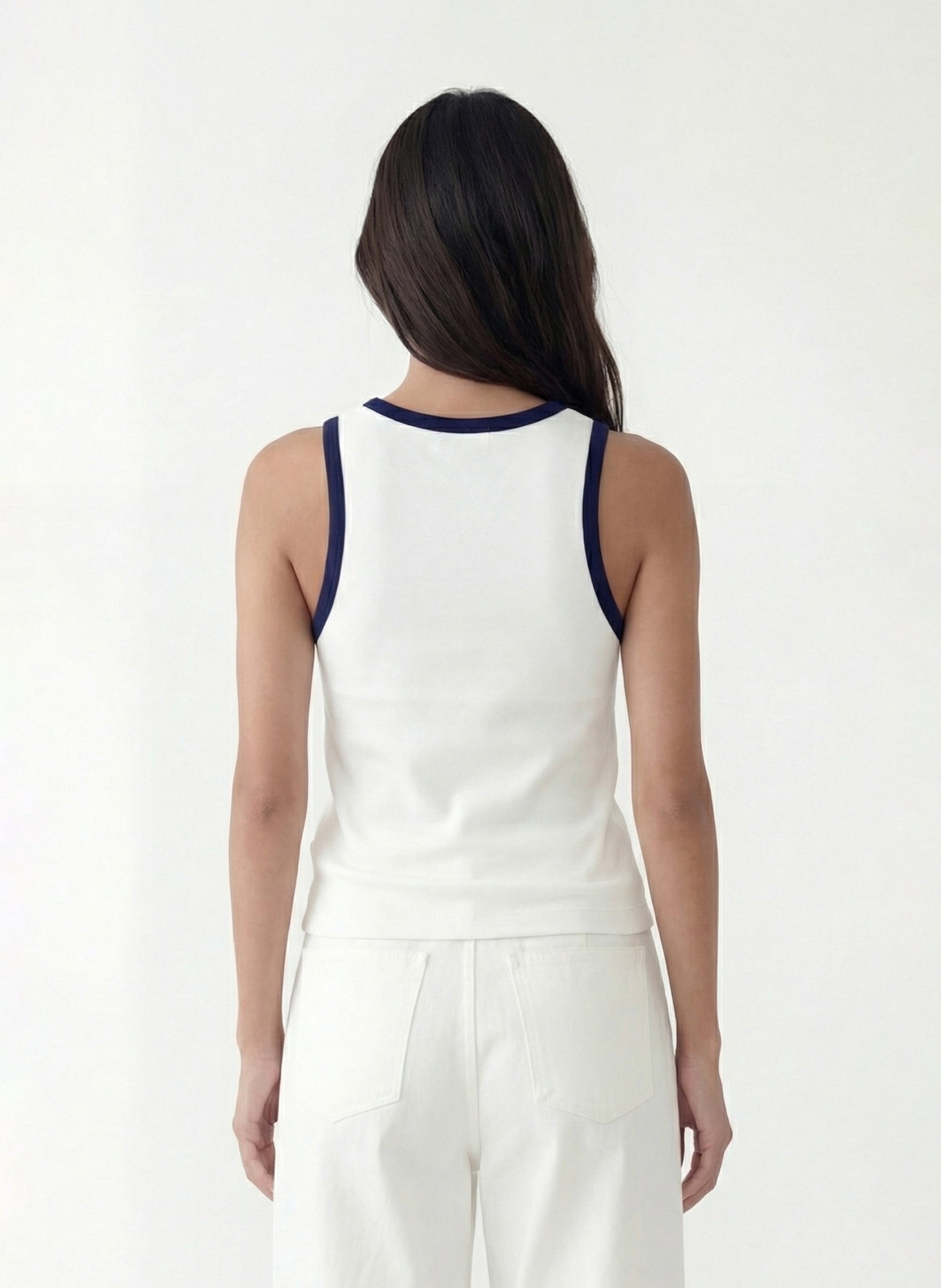 Débardeur col rond en coton KOOKAI Blanc