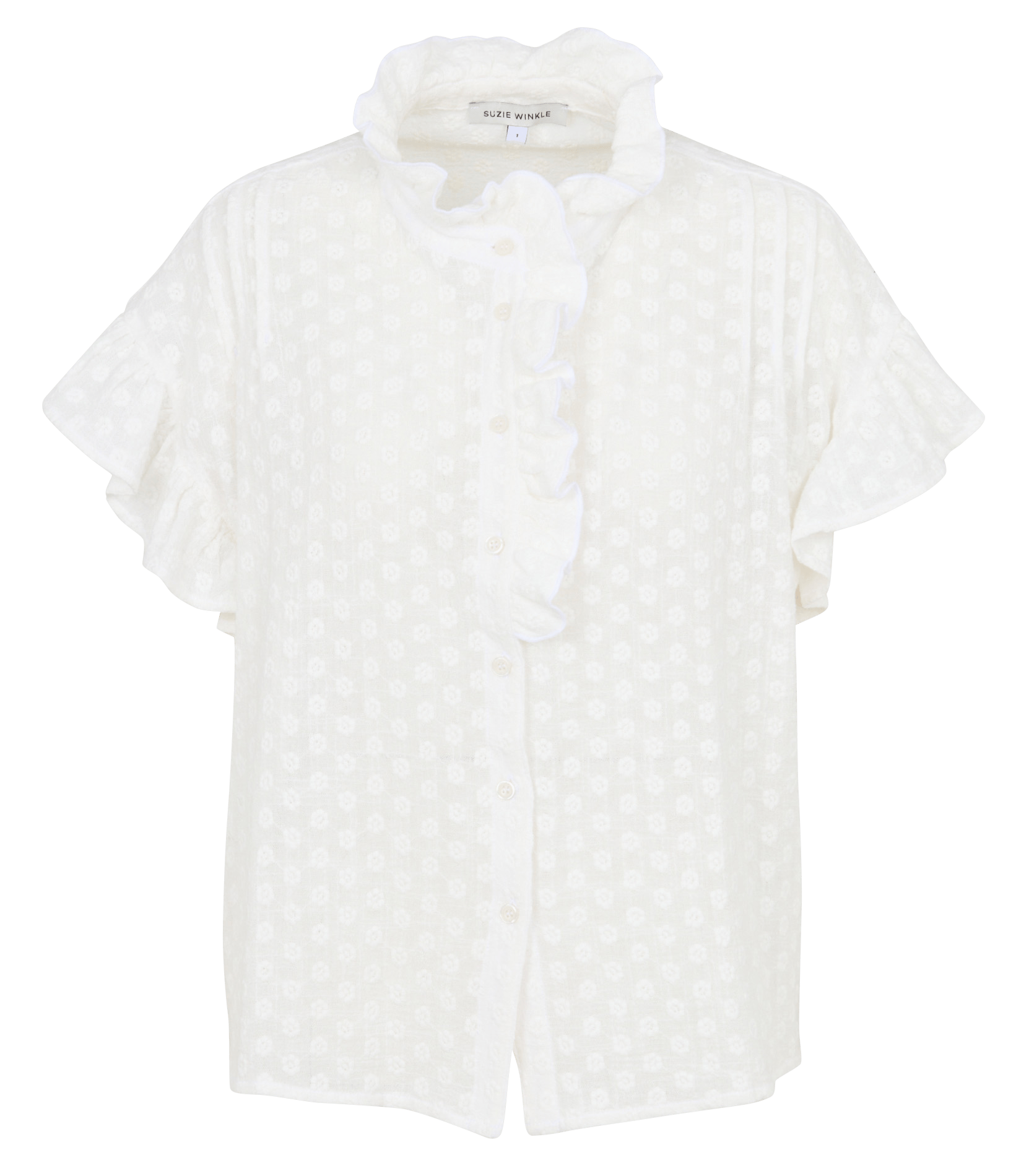 Katoenen blouse met opstaande kraag SUZIE WINKLE Wit