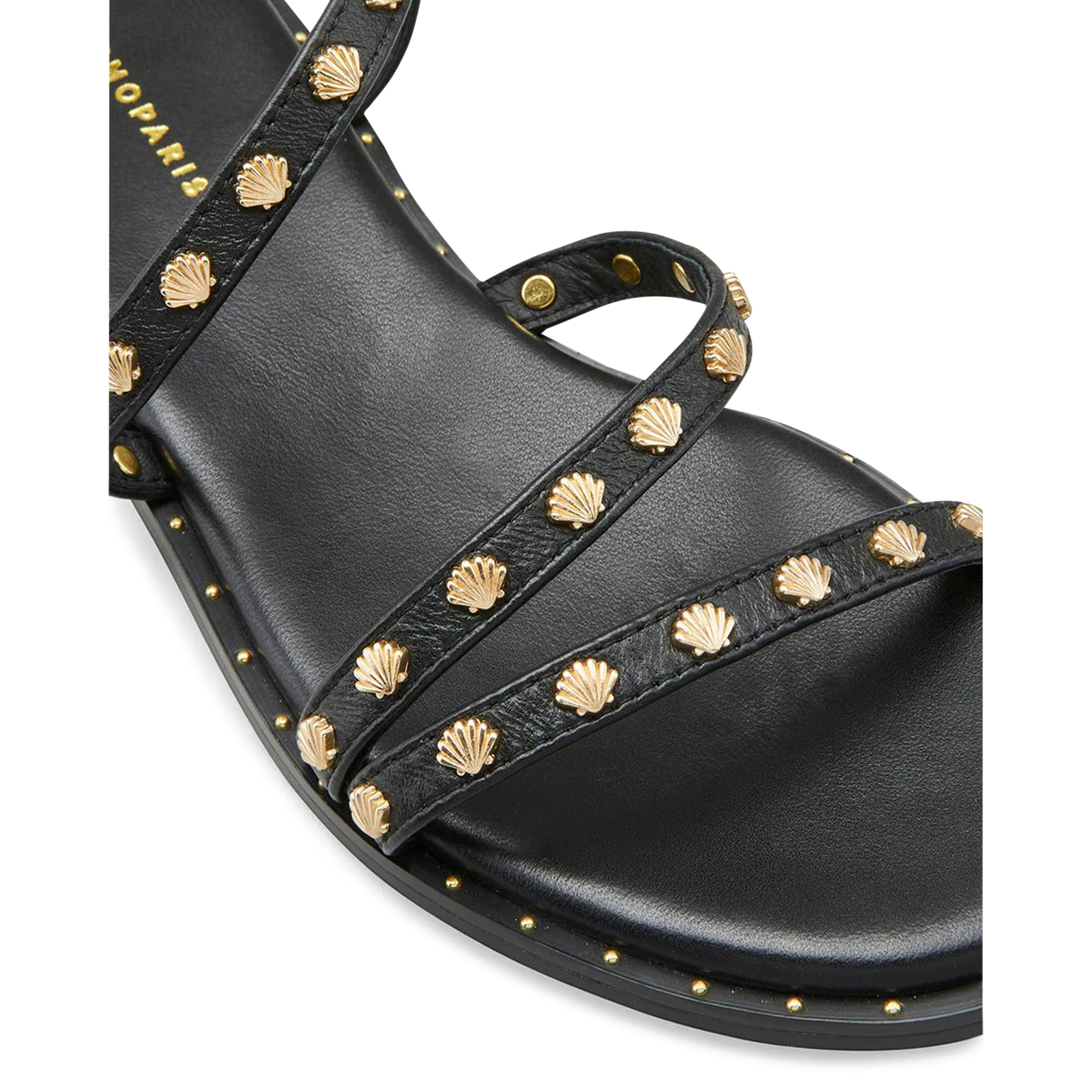 Sandales plates en cuir COSMOPARIS Noir