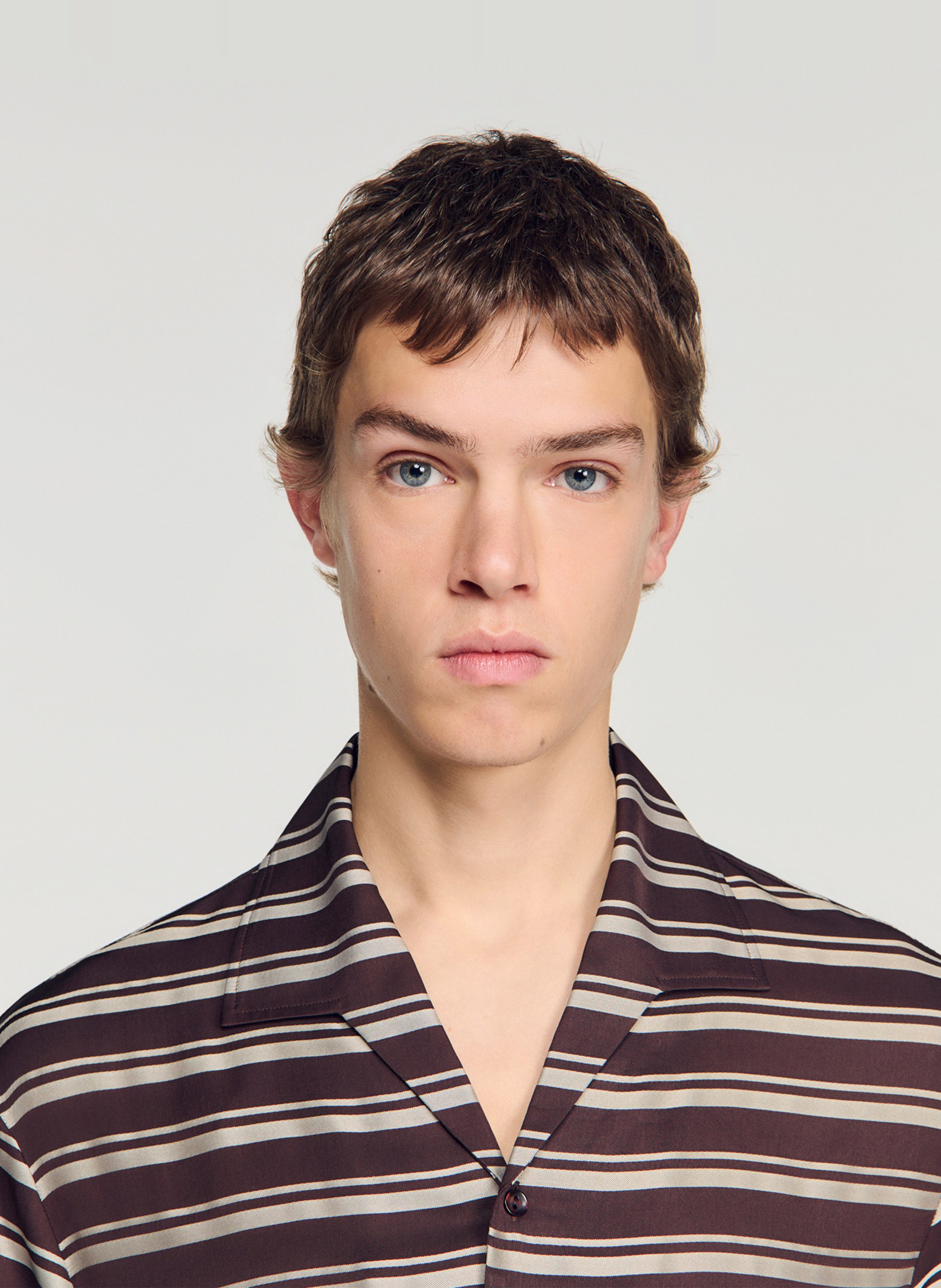 Chemise droite à rayures SANDRO Brown