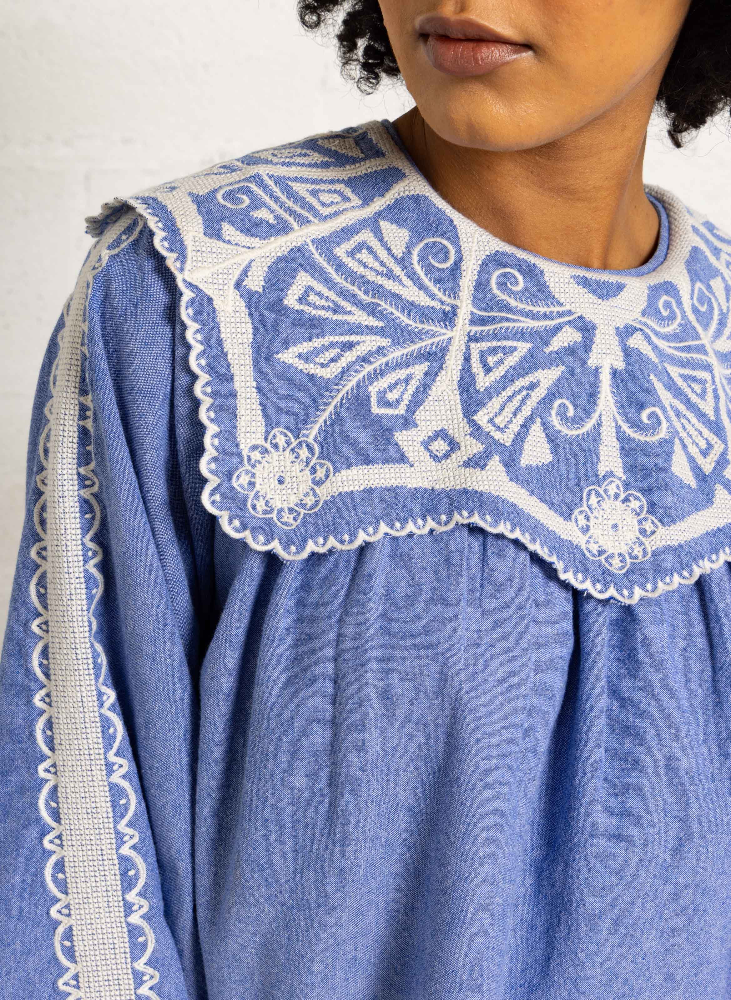 Blouse col rond en coton bio LOUISE MISHA Bleu
