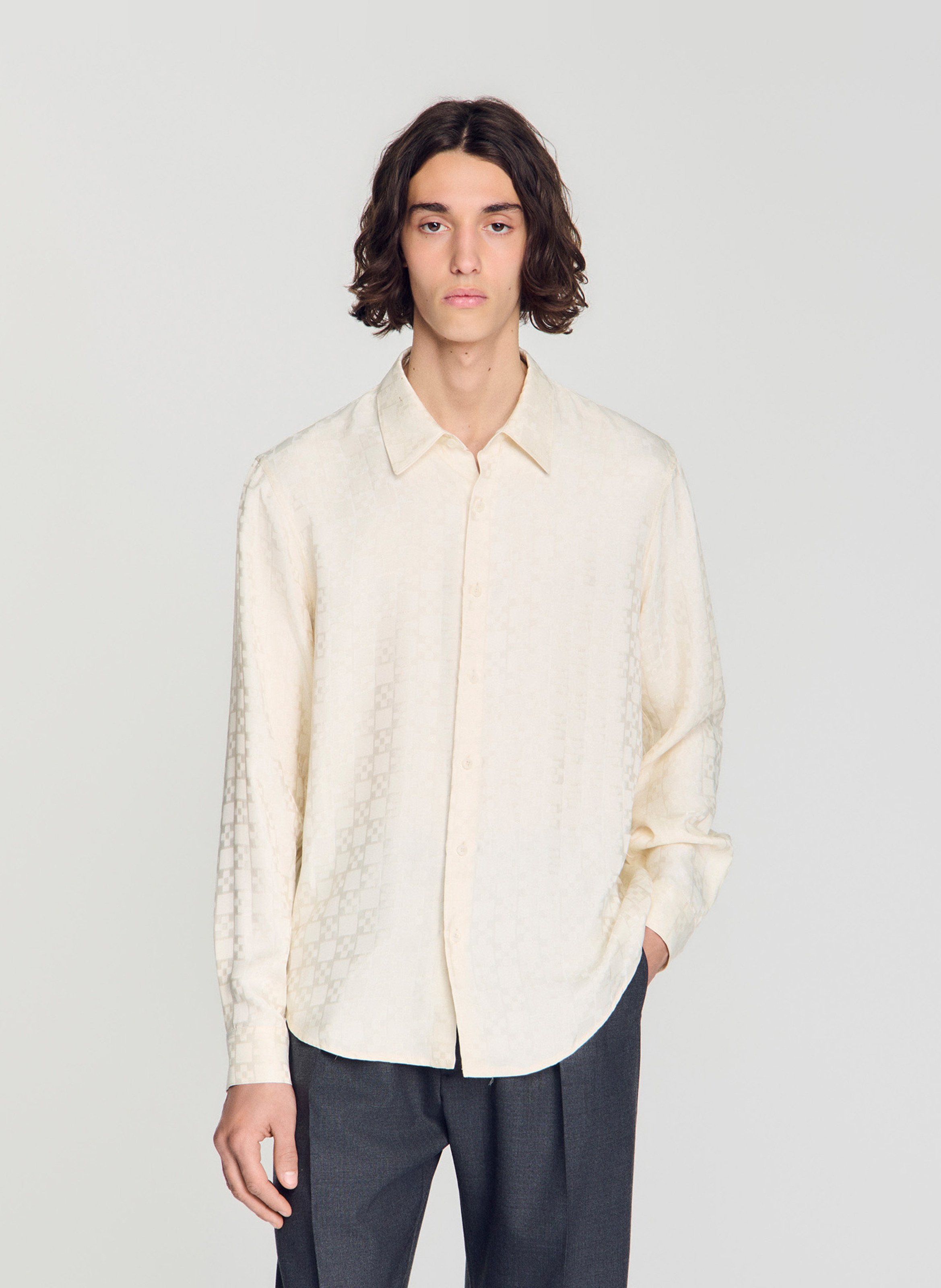 Chemise droite jacquard SANDRO