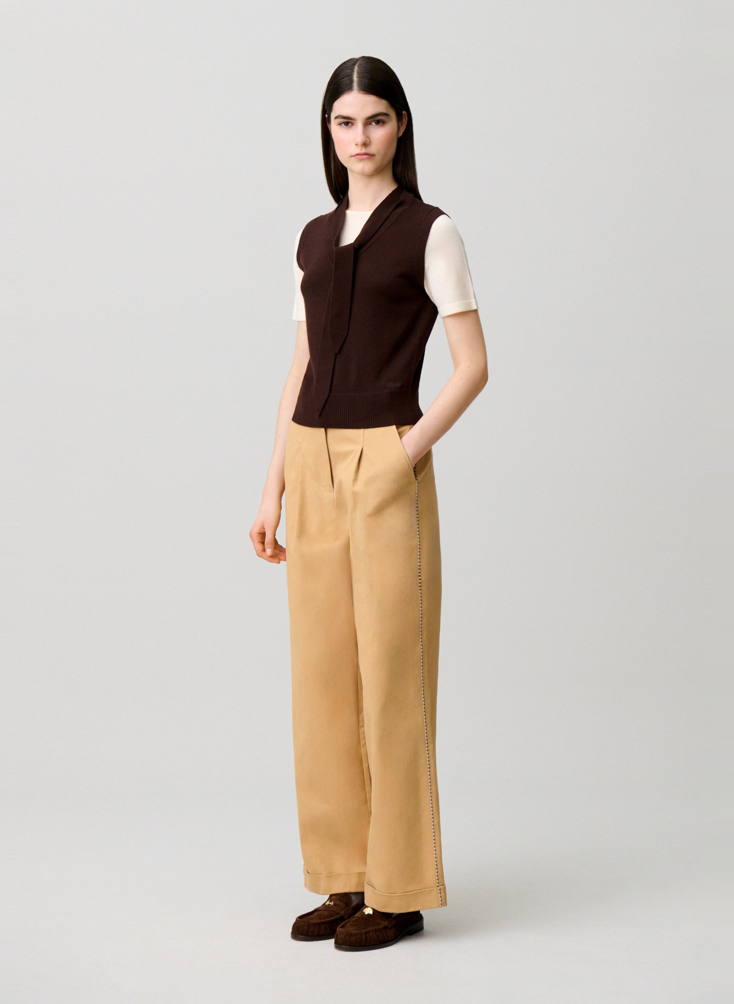 Top en laine mélangé col rond CLAUDIE PIERLOT Multicolore