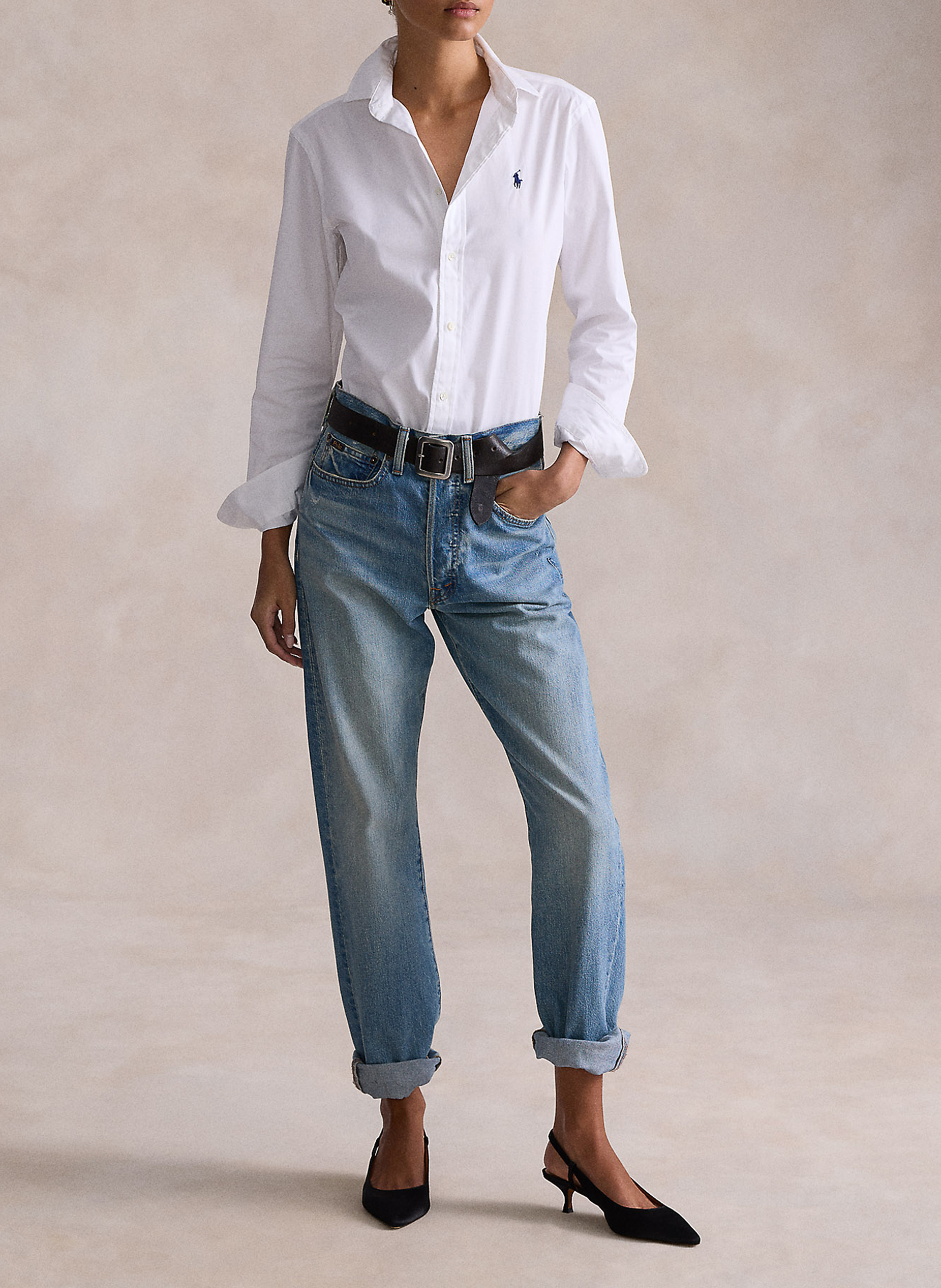 Cotton shirt with classic collar POLO RALPH LAUREN White