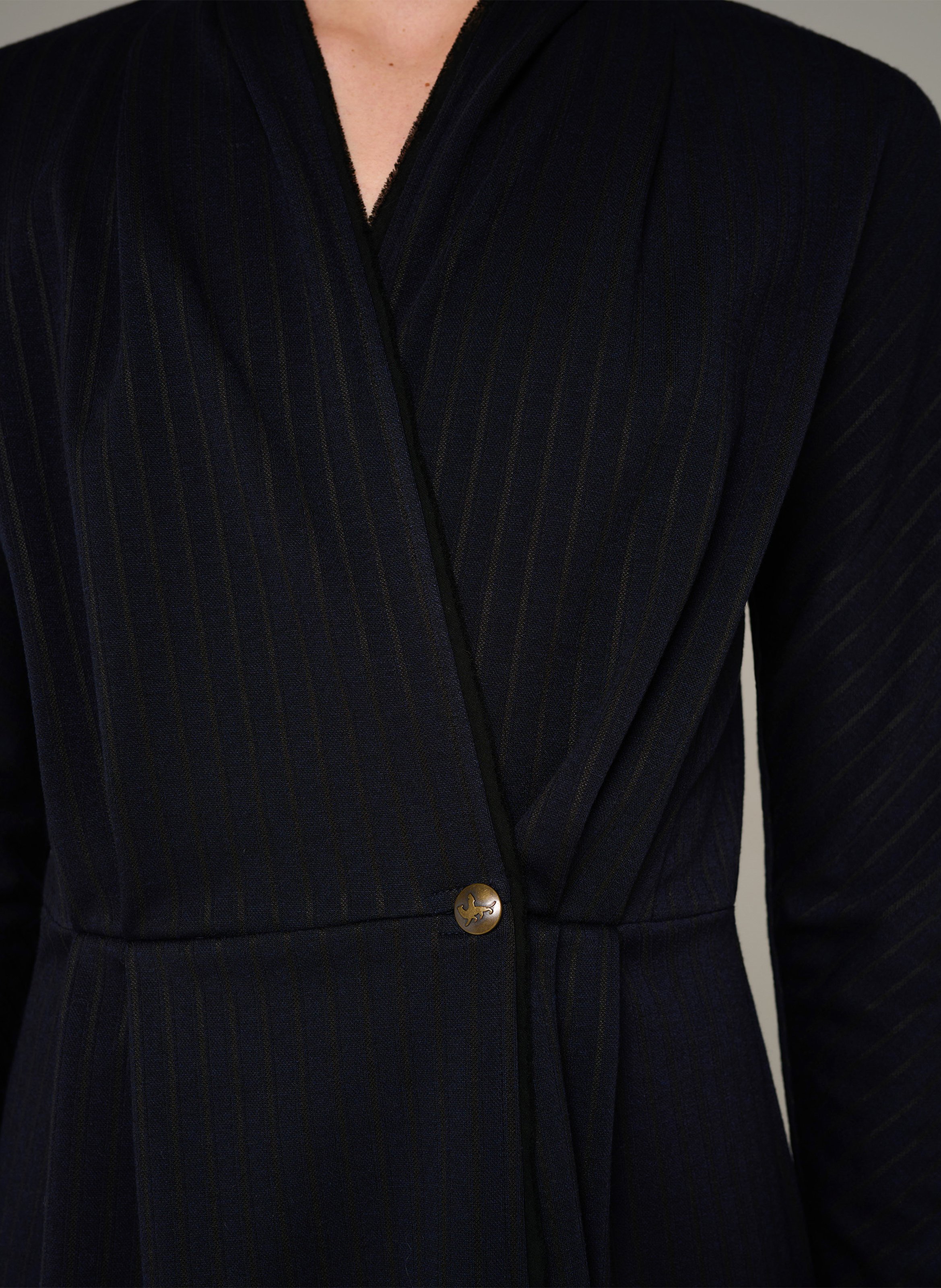 Gestreepte jurk met V-hals COTELAC Blauw