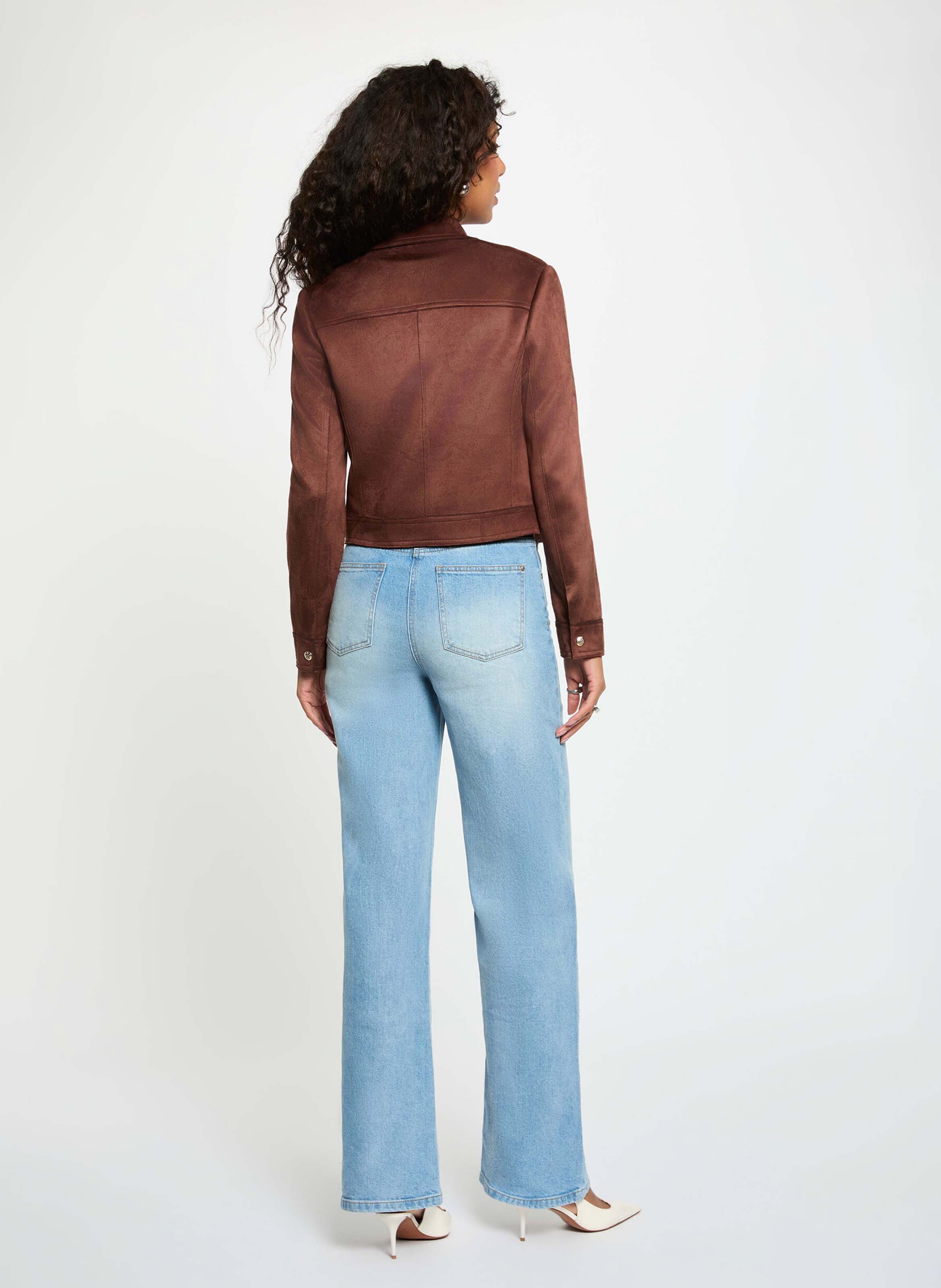 Veste droite col classique  MORGAN Marron