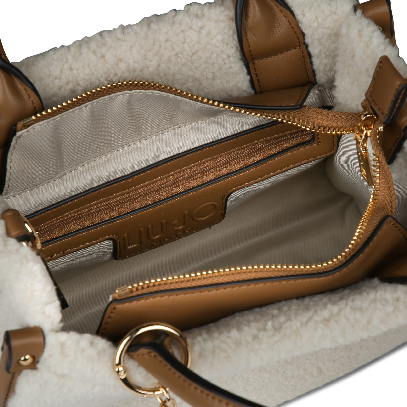 Sac bandoulière en fourrure synthétique LIU JO Beige
