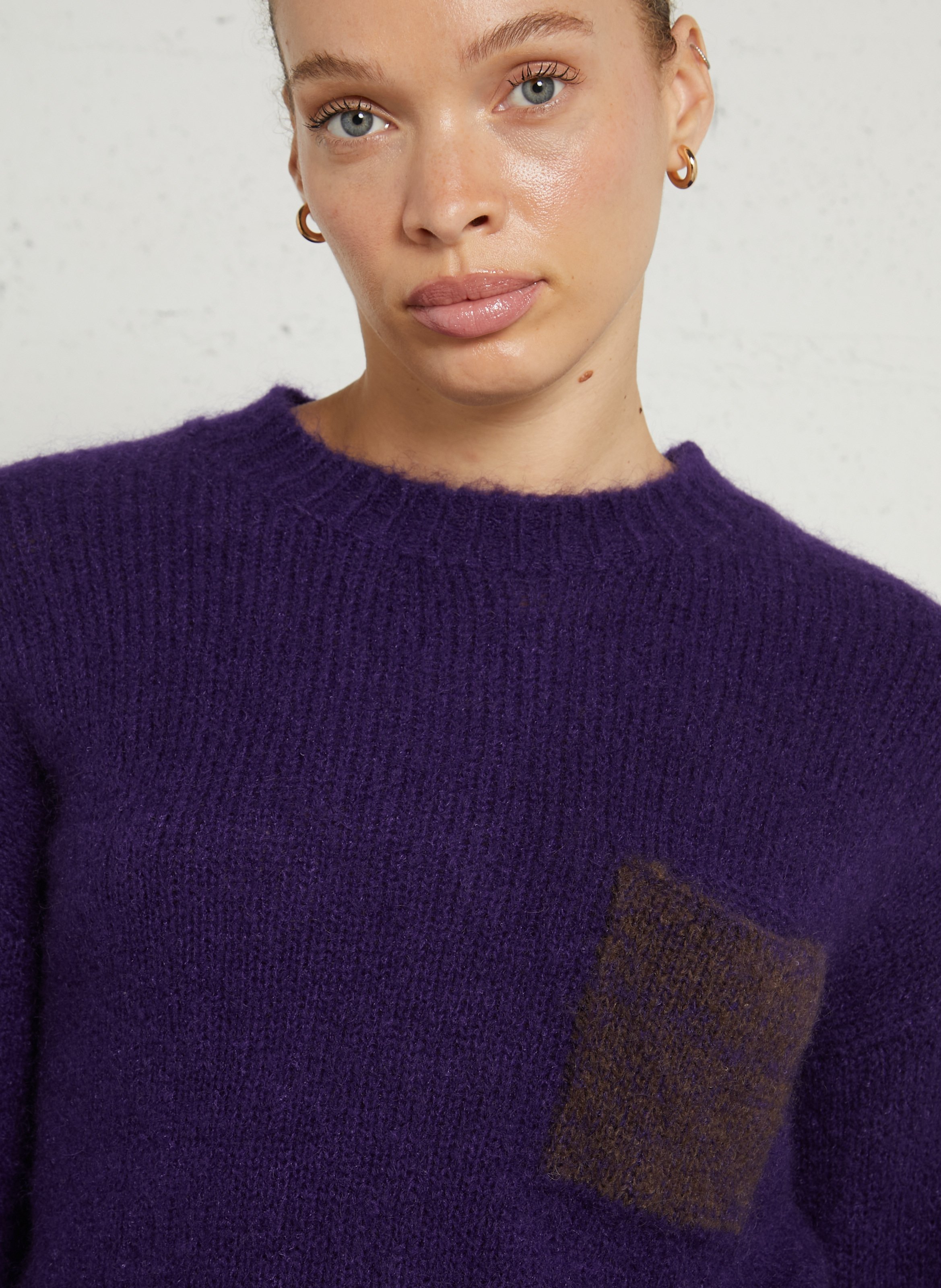 Round neck knit sweater MAISON ANJE Purple