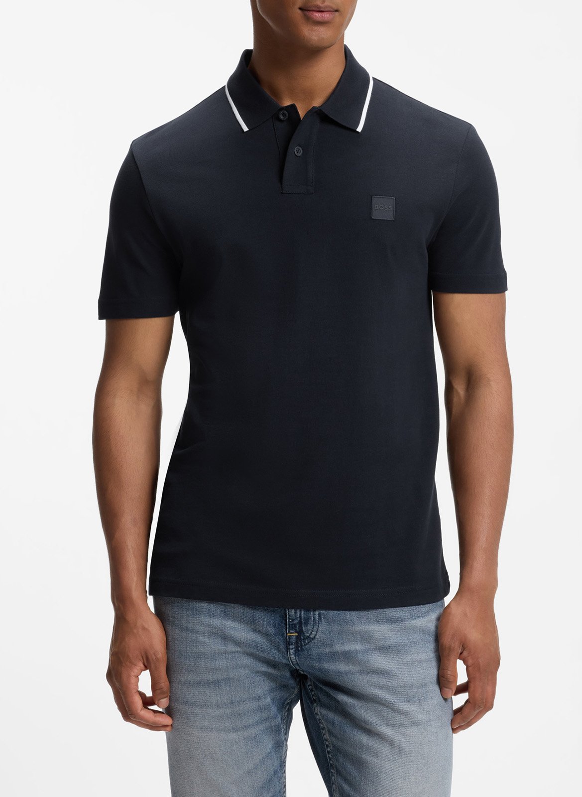 Straight cotton polo shirt BOSS Blue