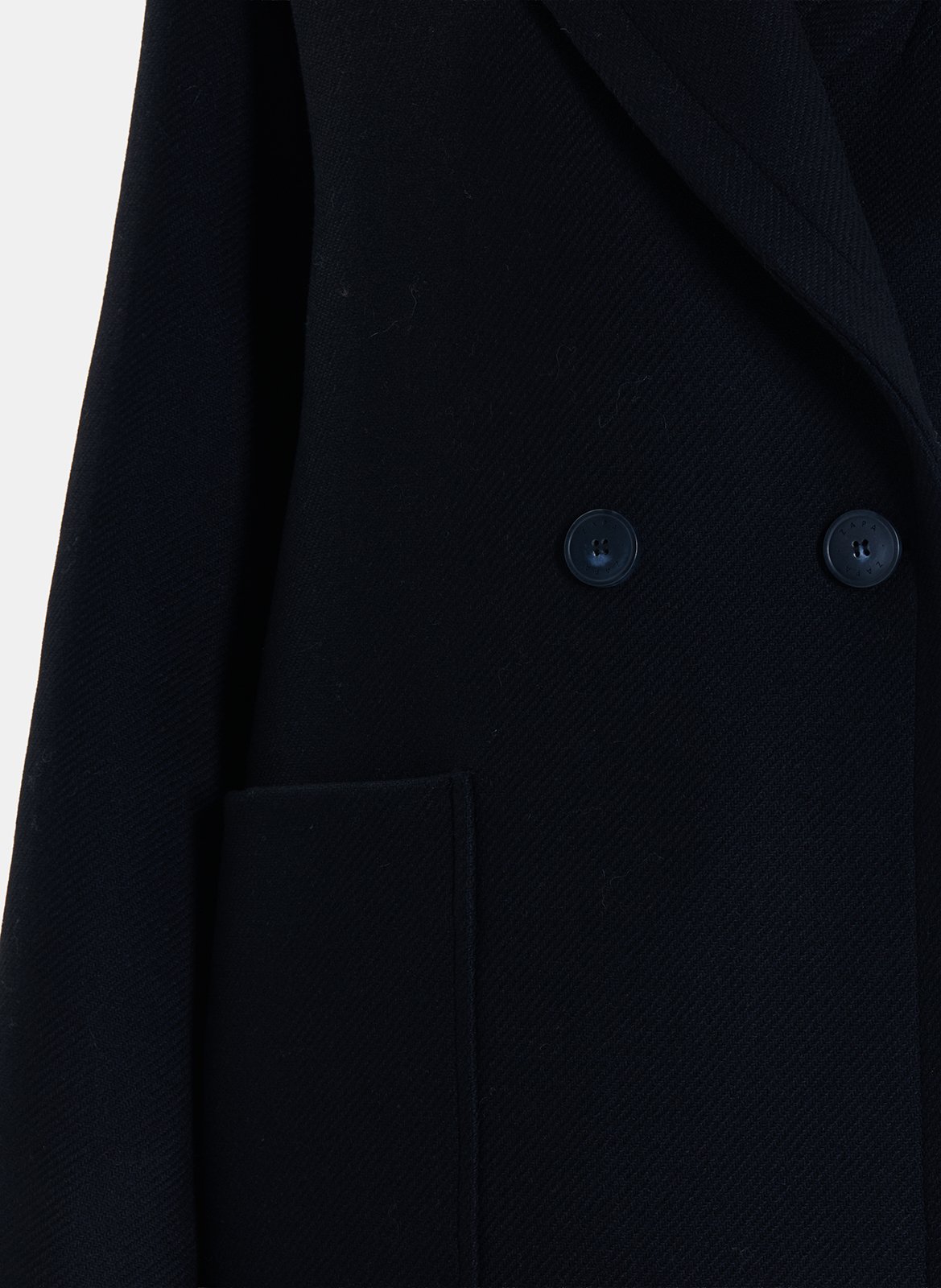 Manteau long col tailleur tailleur en laine mélangée ZAPA Noir