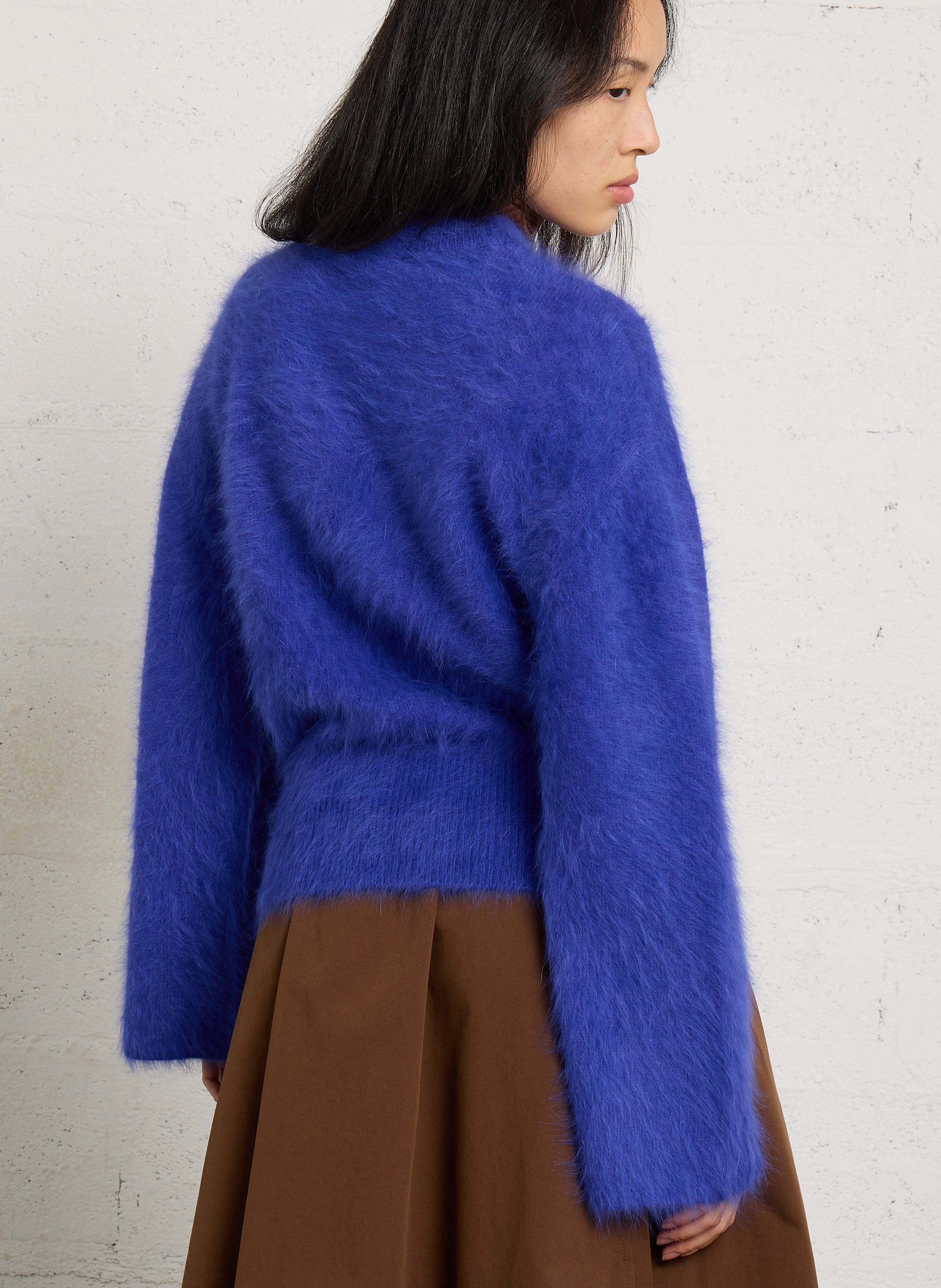 Pull droit en angora mélangé BELLEROSE Bleu