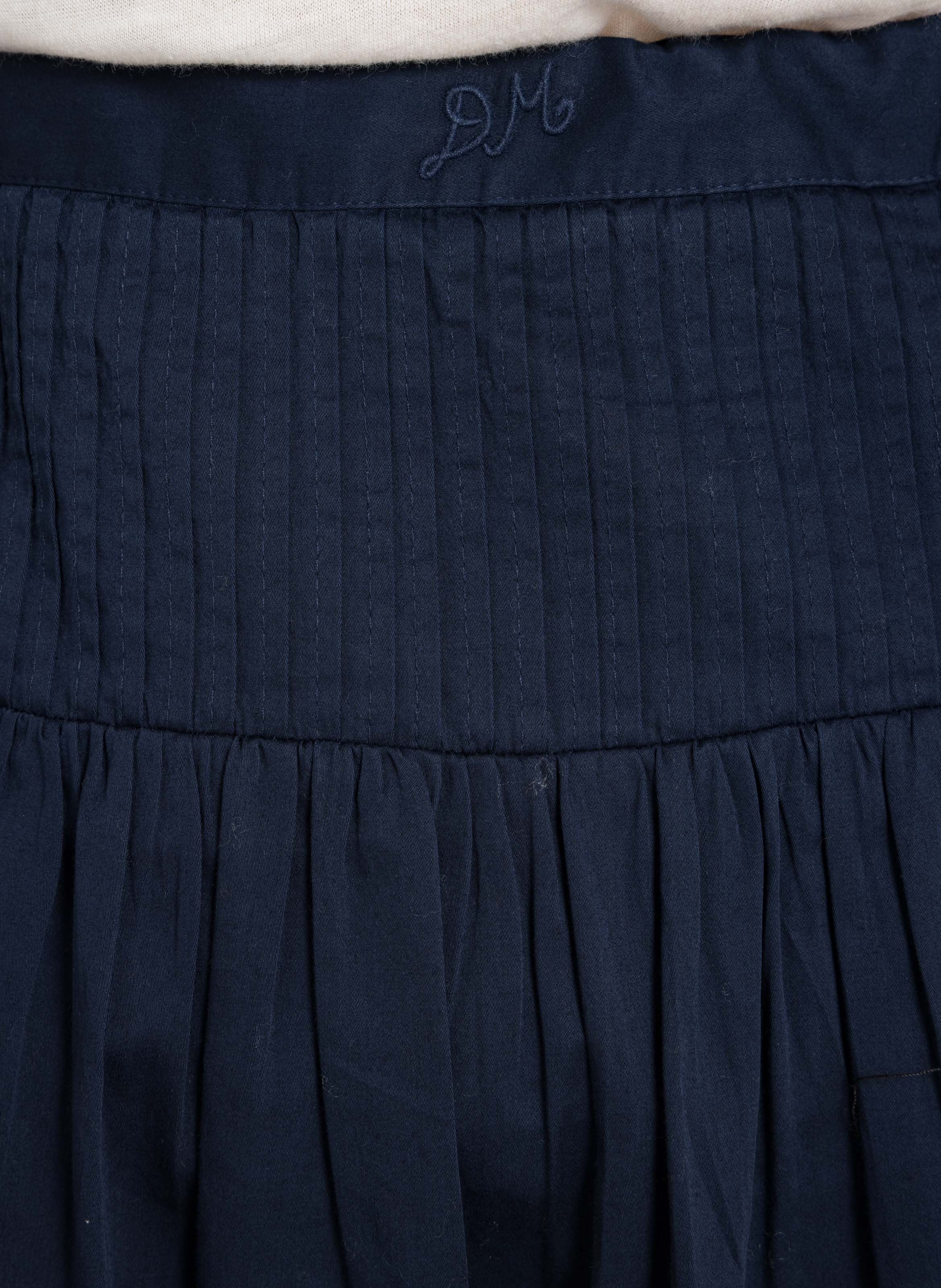 Jupe midi évasée en coton bio DAMSON MADDER Bleu
