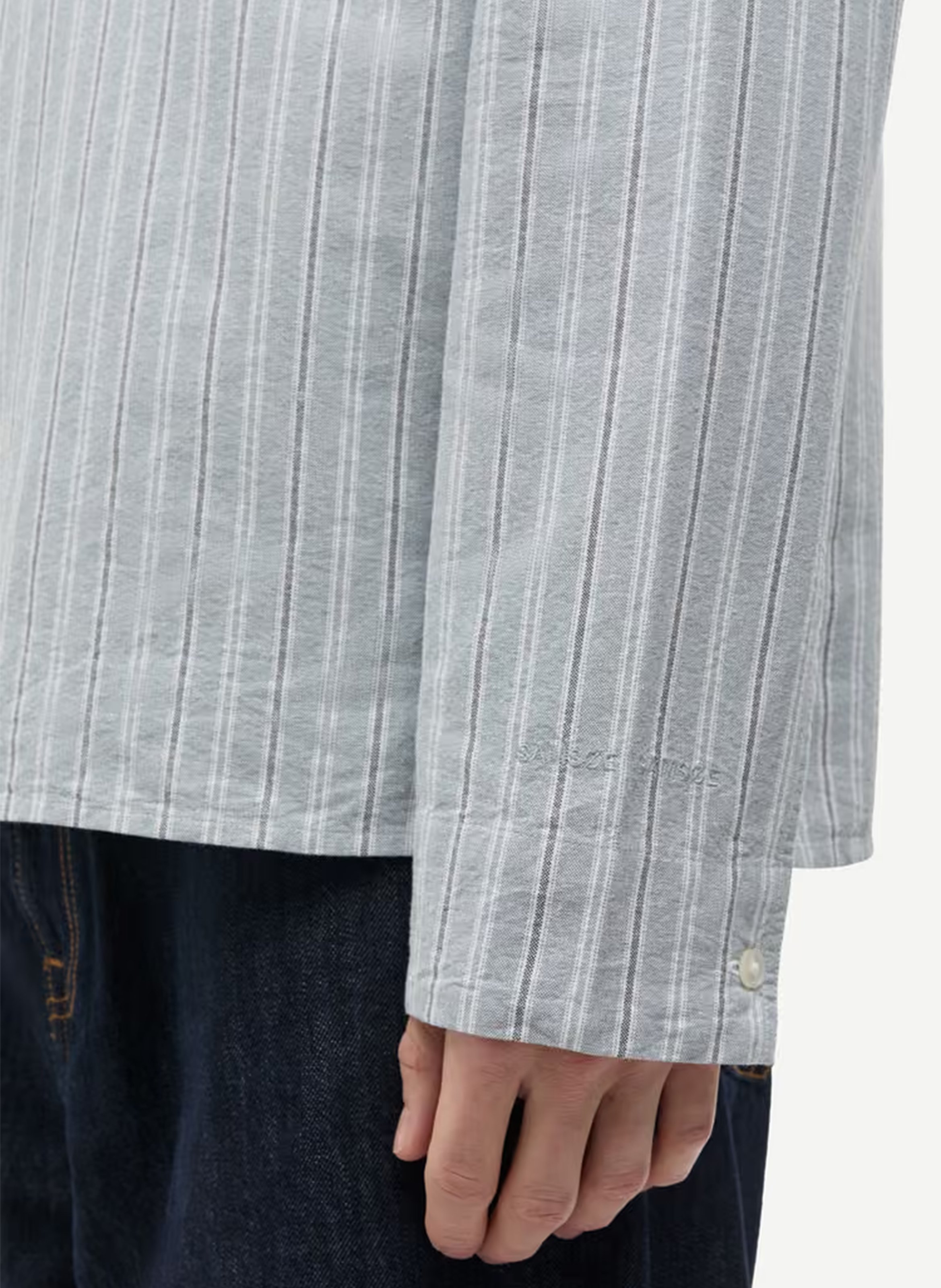 Rechte blouse met klassieke streepkraag van biologisch katoen. SAMSOE SAMSOE Grijs