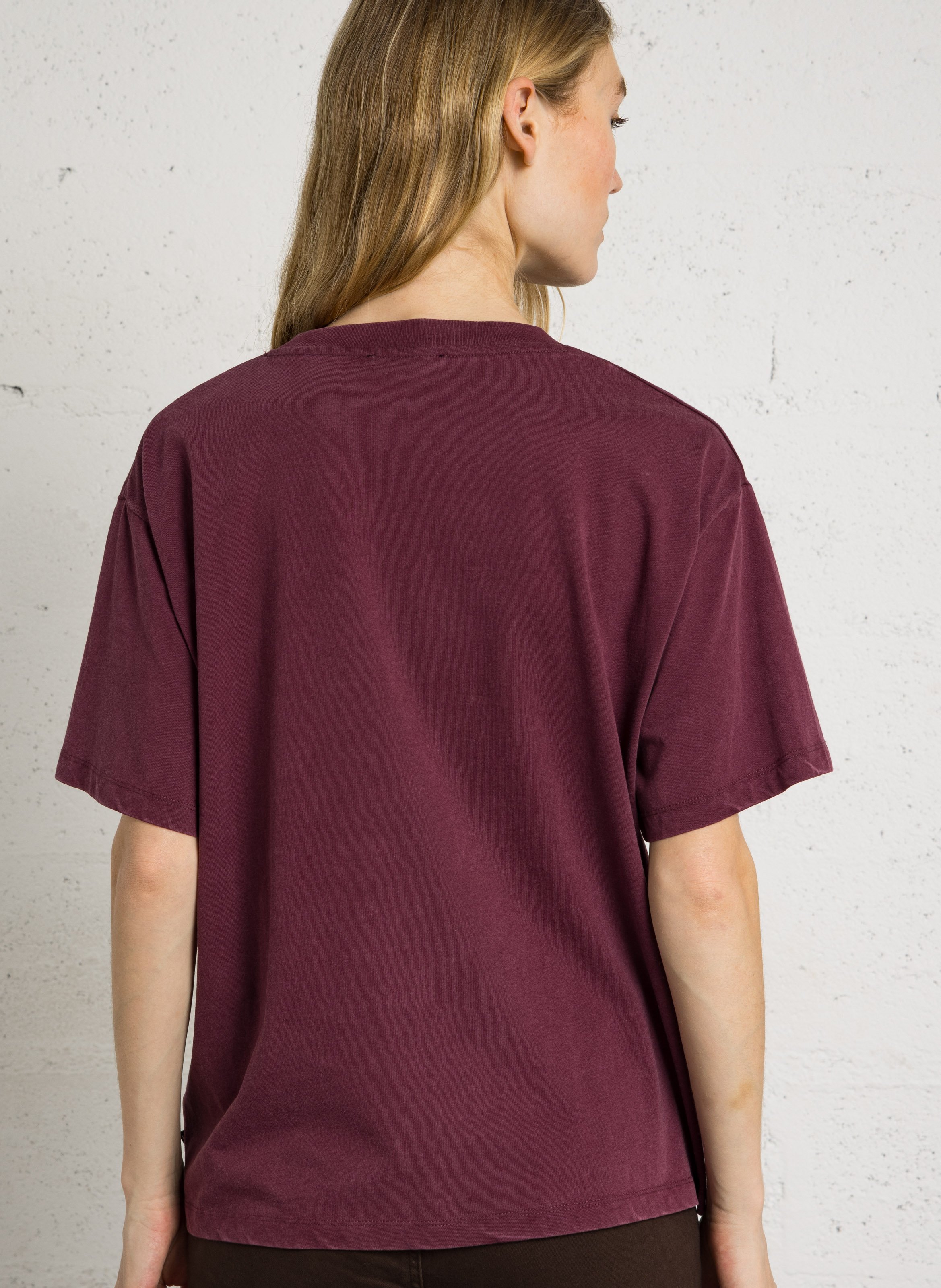 Weites Baumwoll-T-Shirt mit Siebdruck LE TEMPS DES CERISES Rot