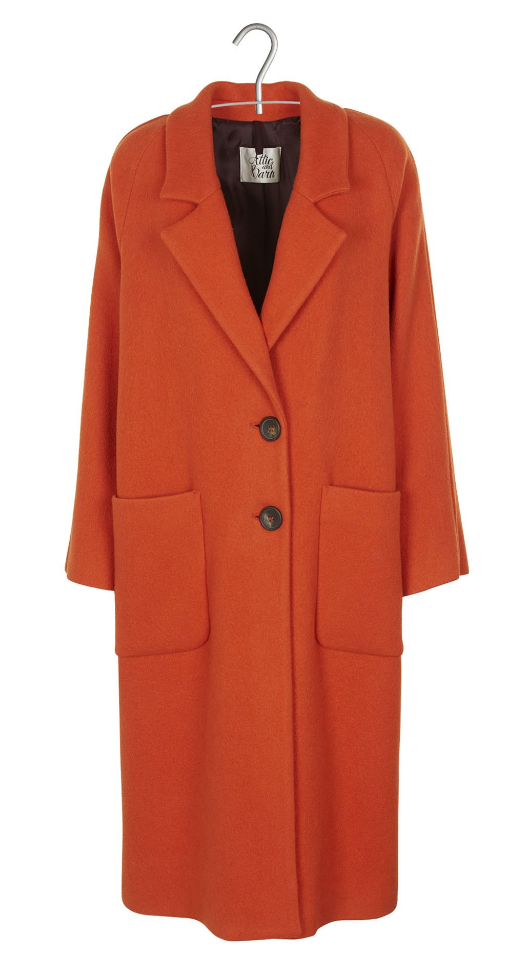 Long wool blend coat ATTIC AND BARN Orange