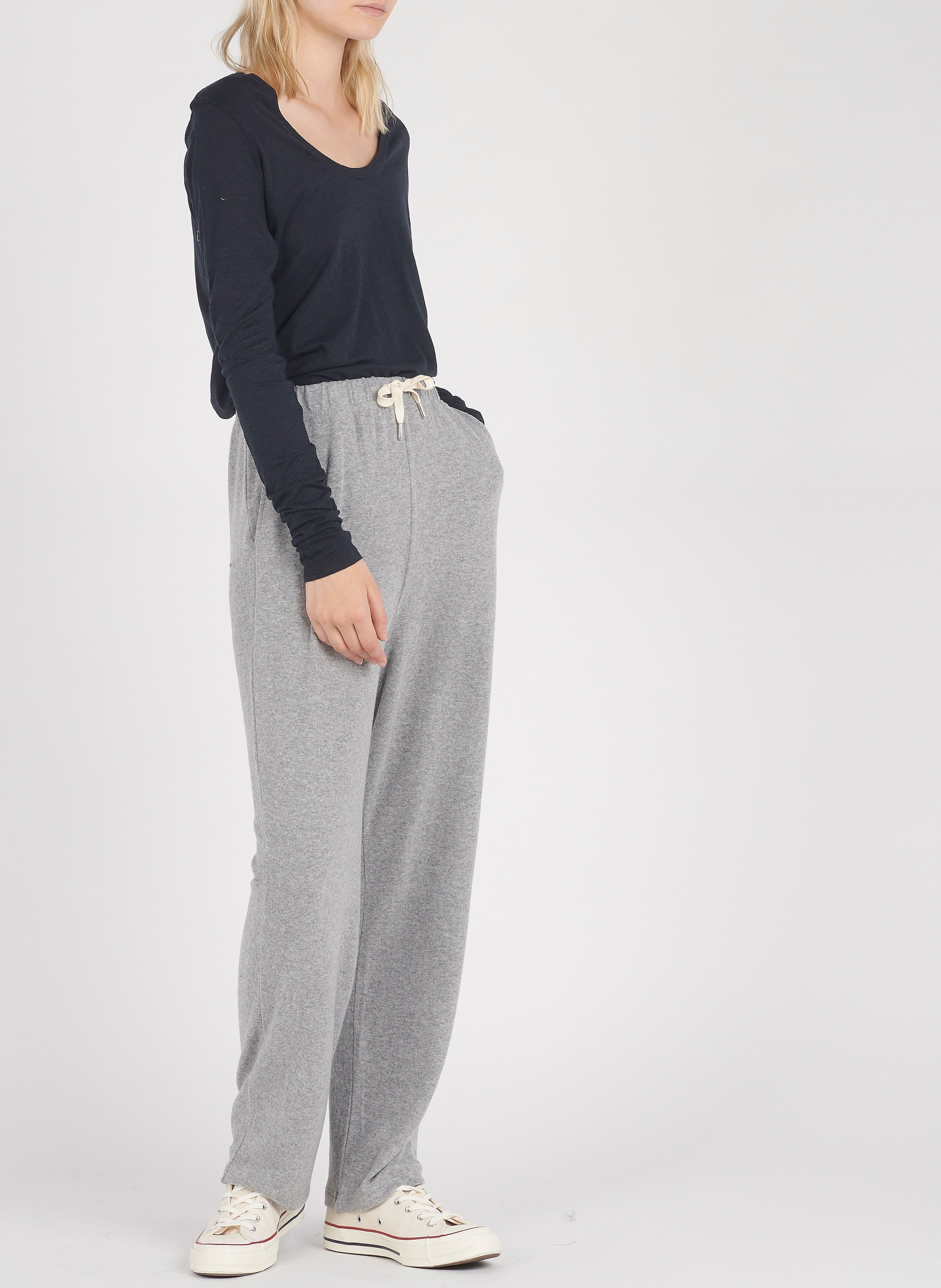 Tee-shirt col rond en coton Bleu