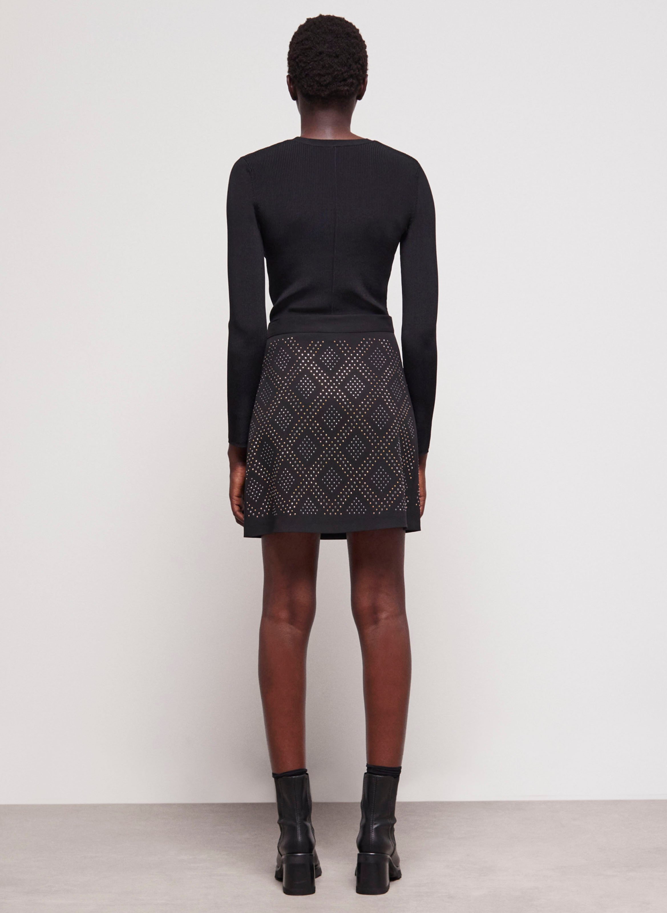 Short Wrap Skirt Black The Kooples Women Place des Tendances