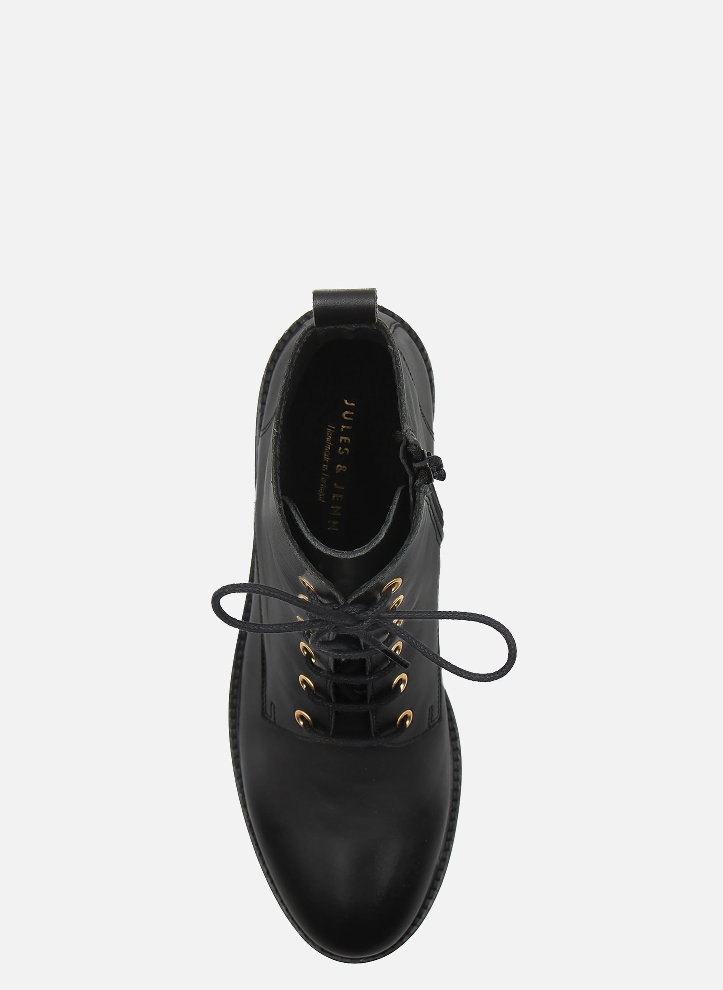 Bottines noires plates discount lacets