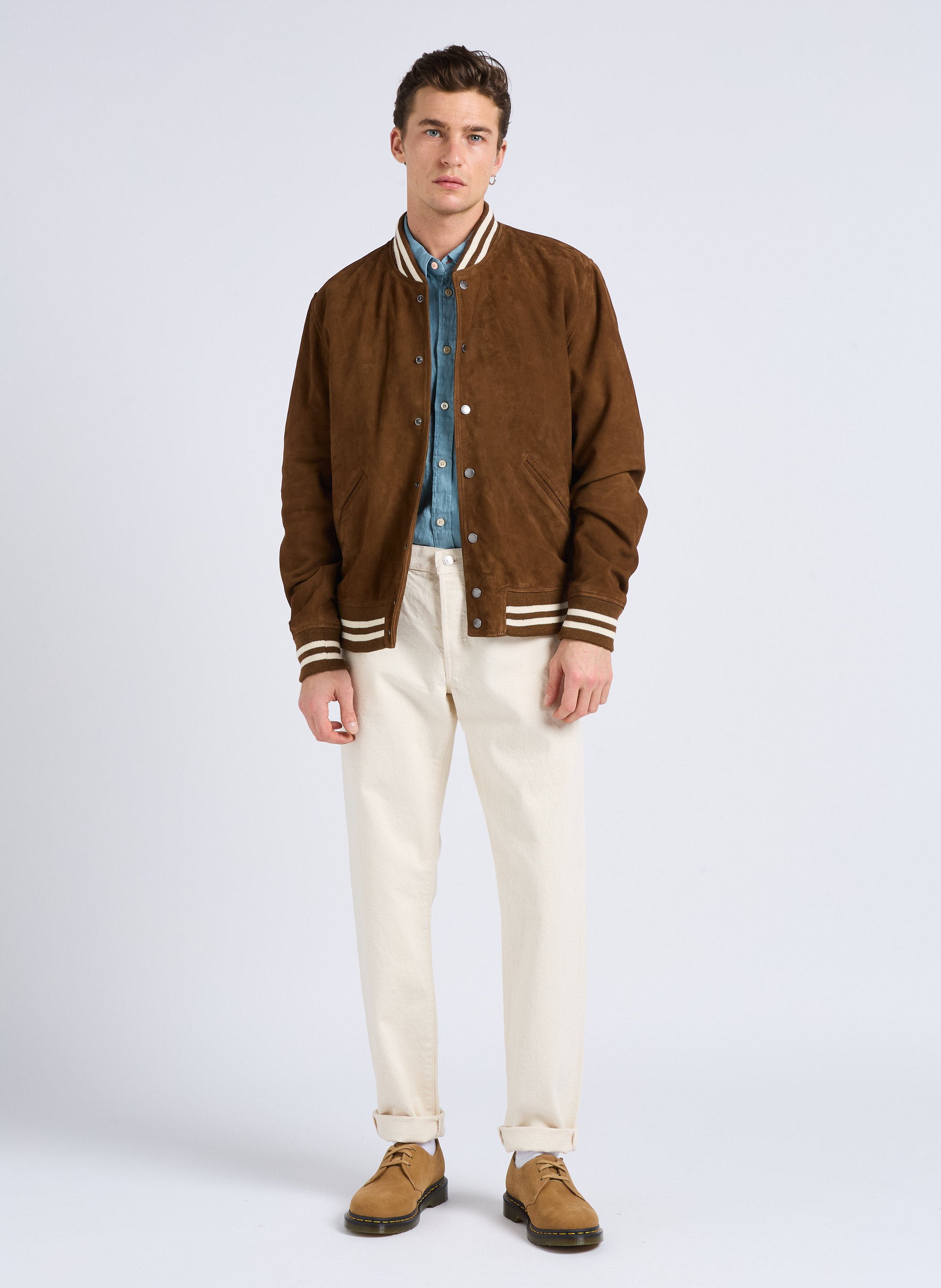 Tapered cotton dot effect regular-fit jeans EDWIN Beige