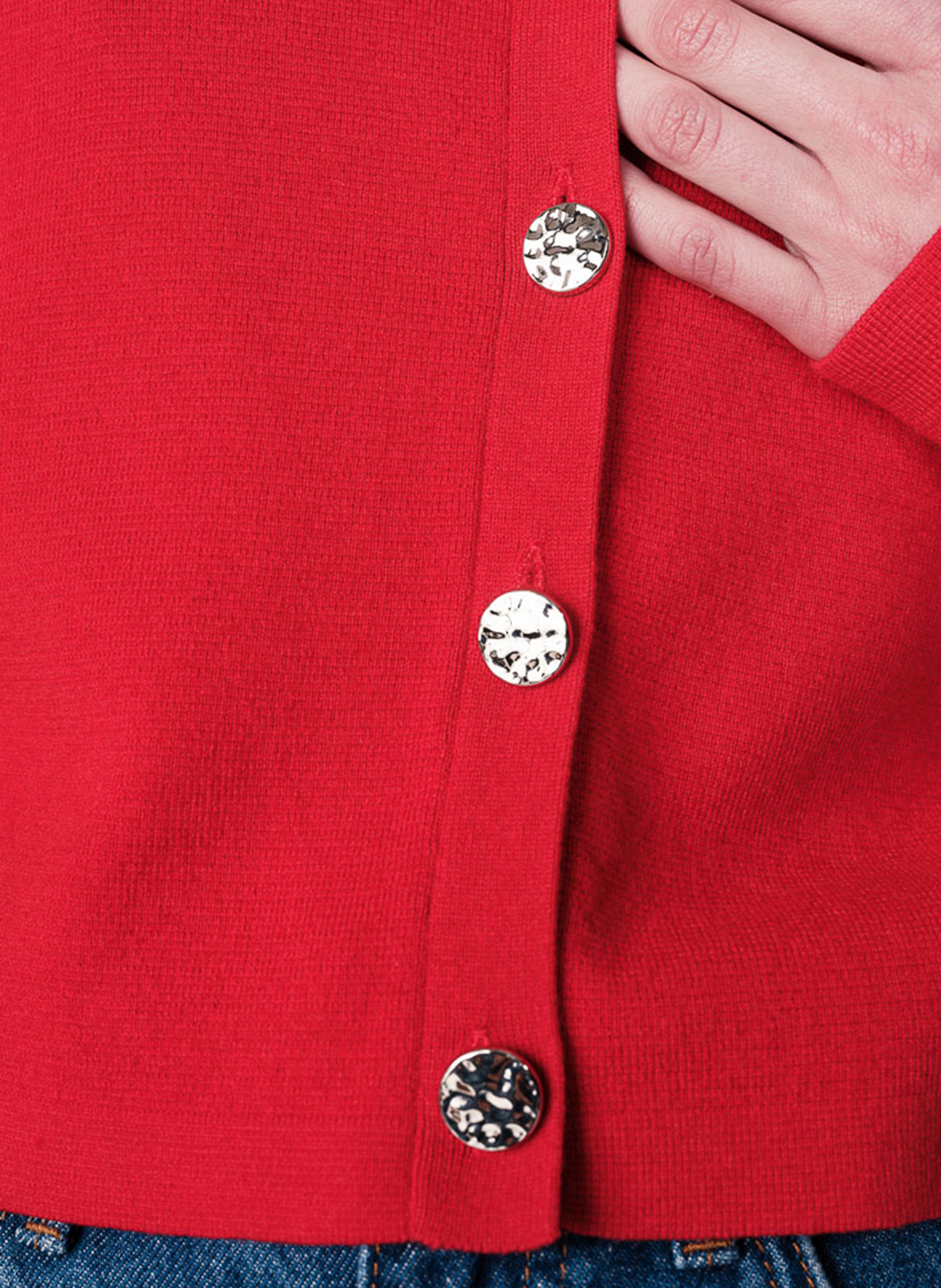 Cardigan col rond droit en maille GRACE ET MILA Rouge