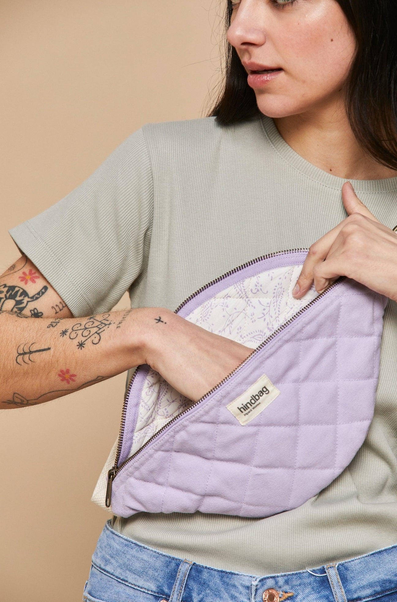 Cotton waist bag HINDBAG Purple
