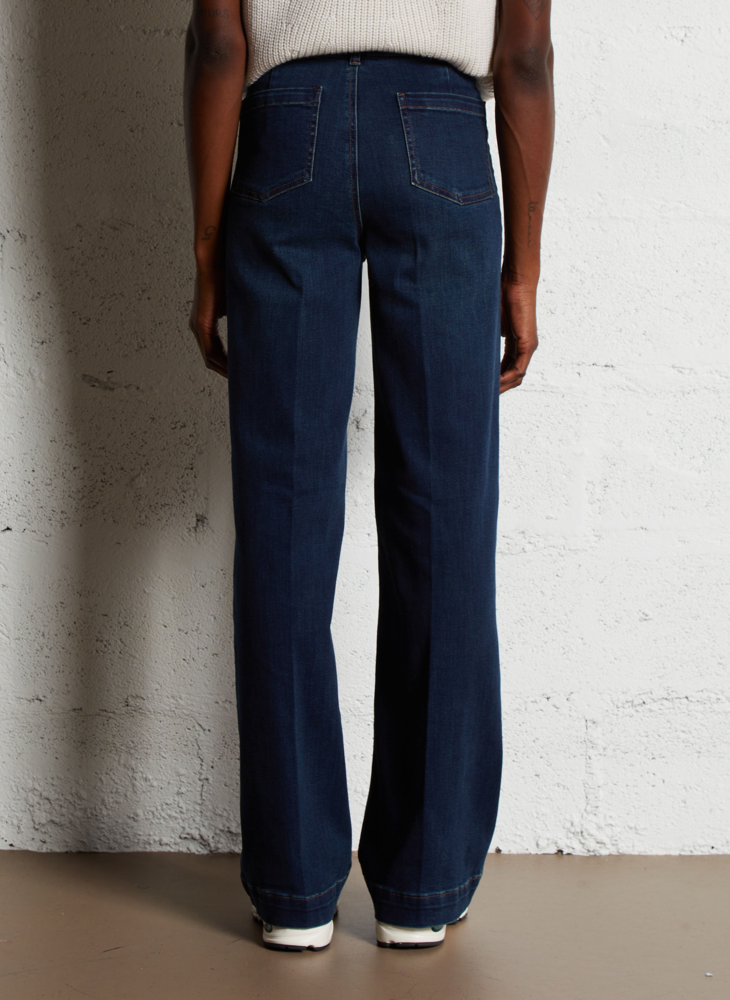 Cotton-blend wide-leg jeans MAISON 123 Blue