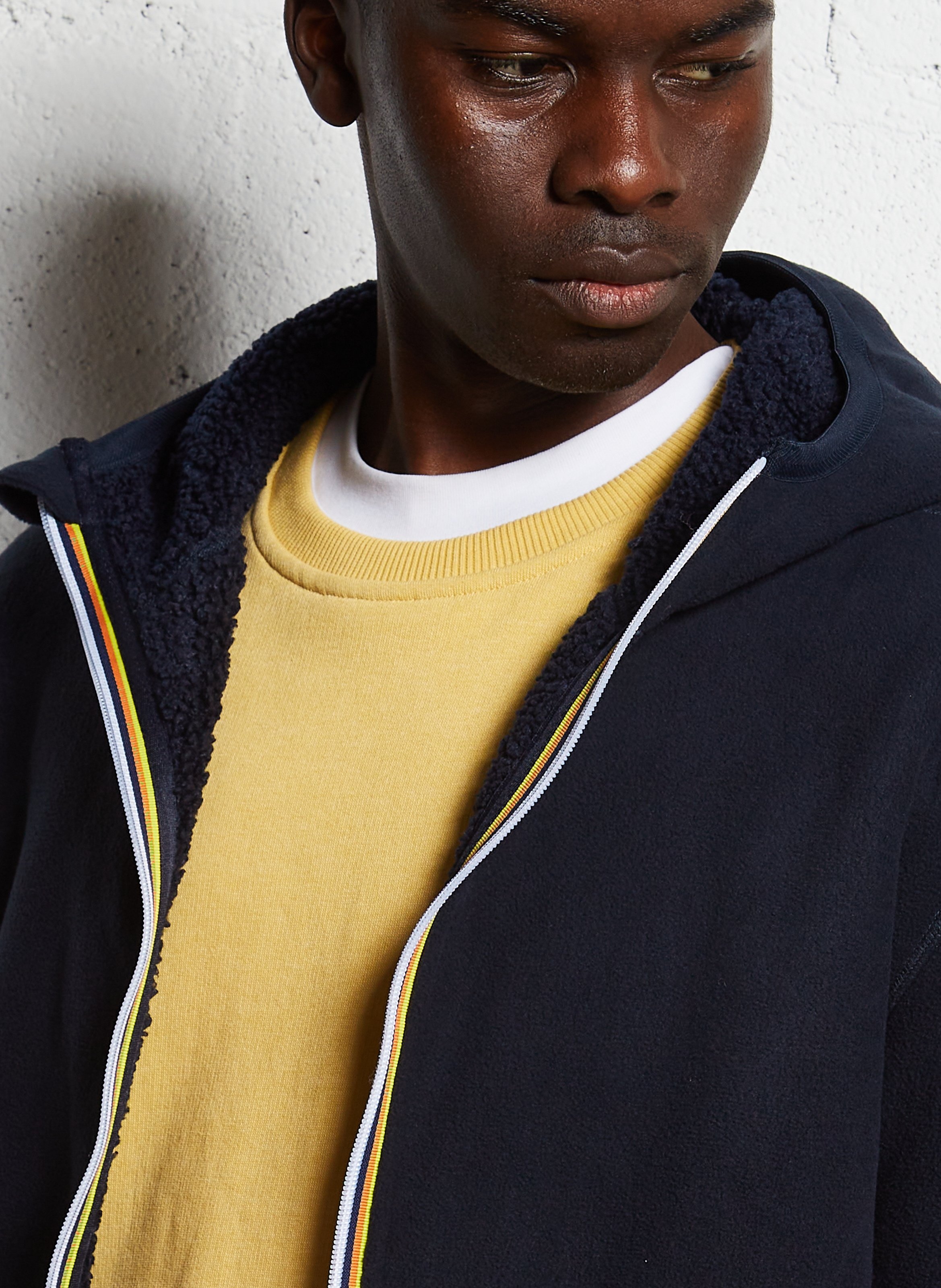 Polaire à capuche Bleu