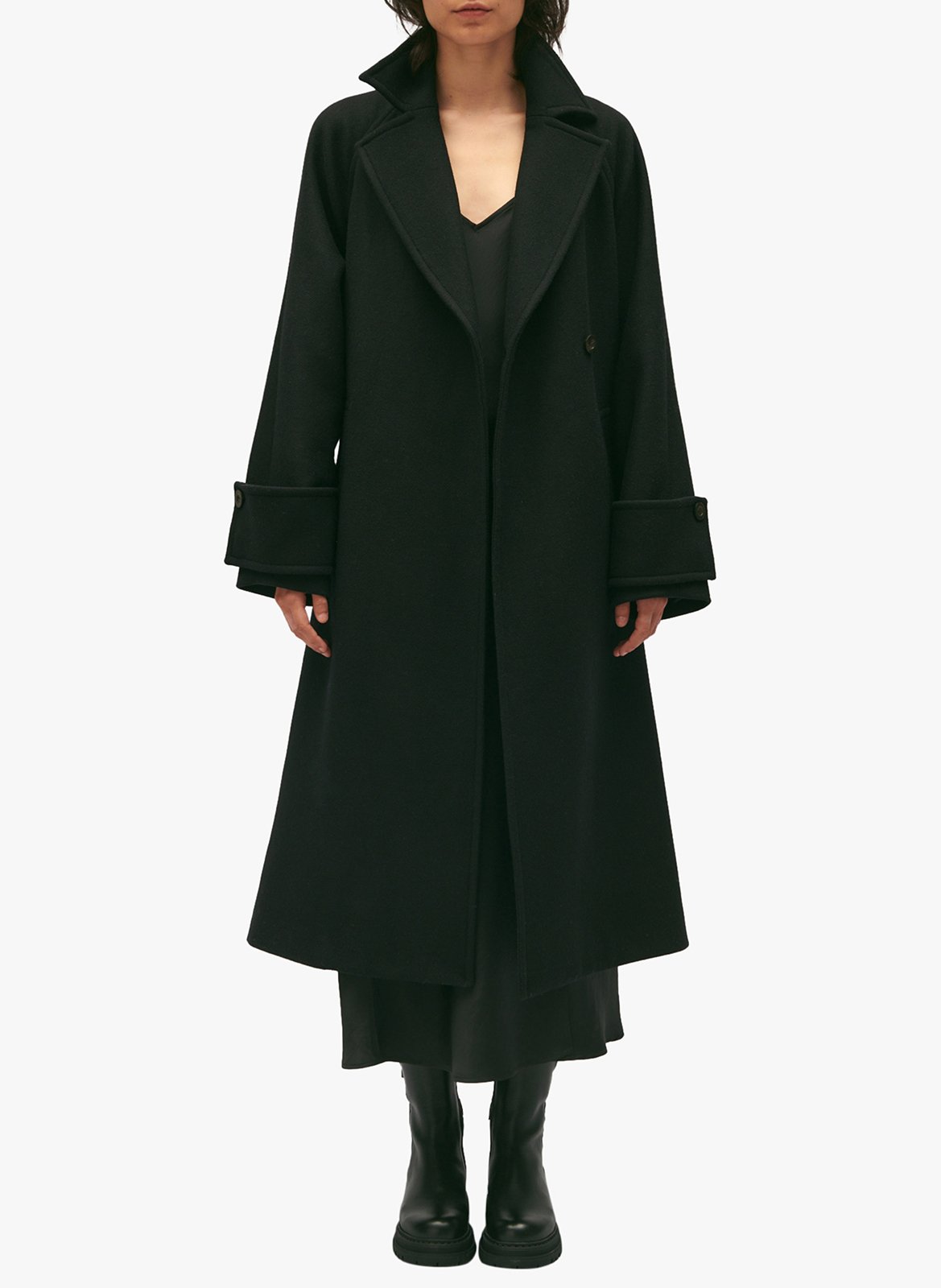 Manteau col tailleur en laine mélangée  CLAUDIE PIERLOT Noir