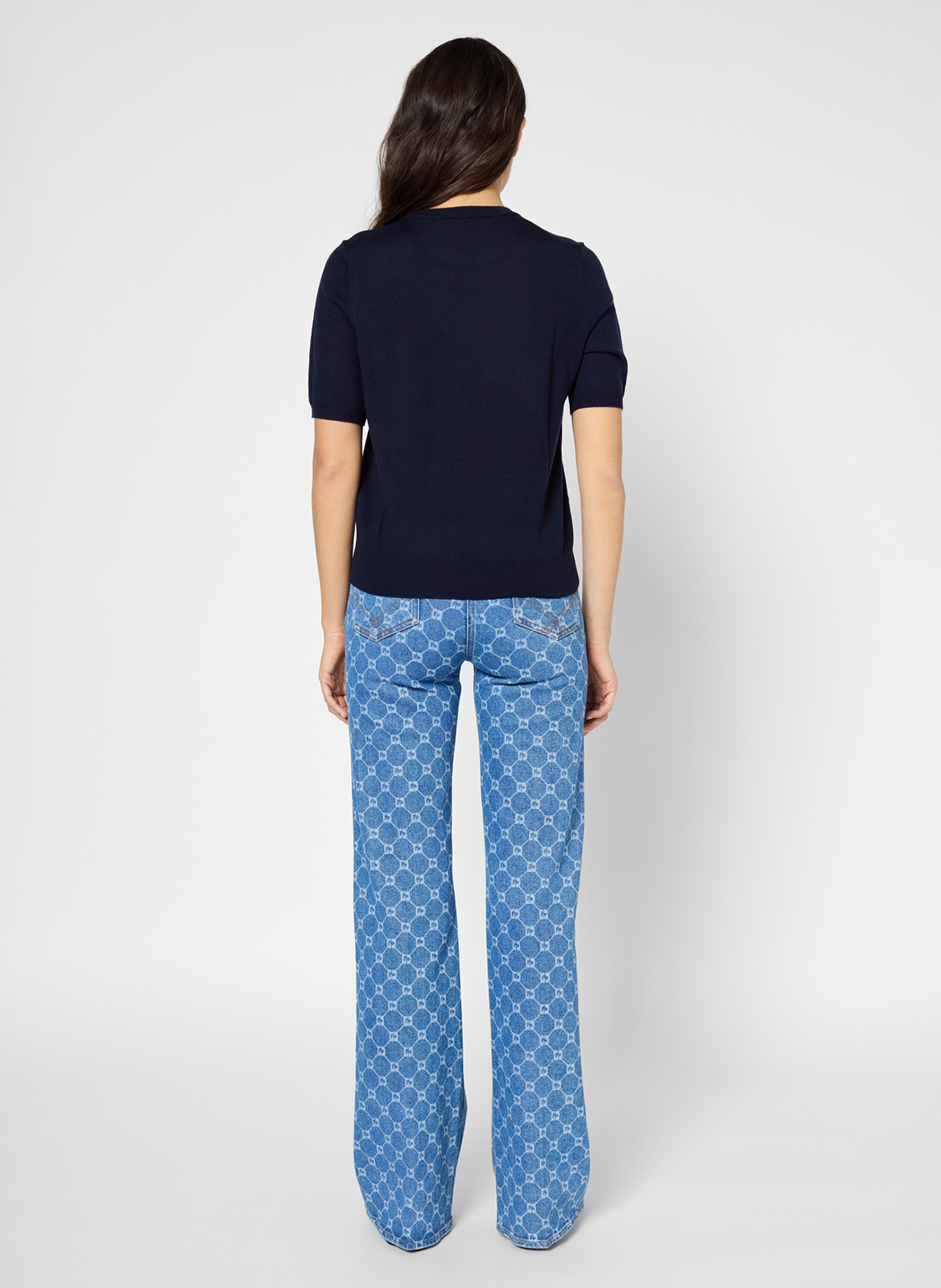 Tee-shirt droit brodé en laine mérinos GERARD DAREL Bleu