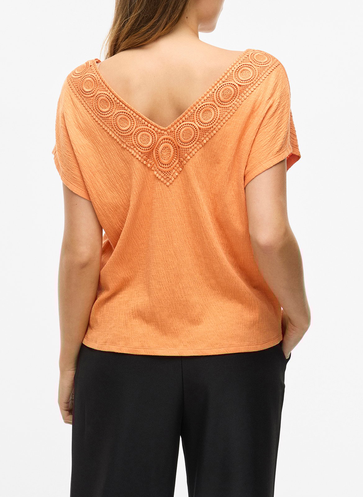 Top in gerecyclede gemengde vezels Oranje