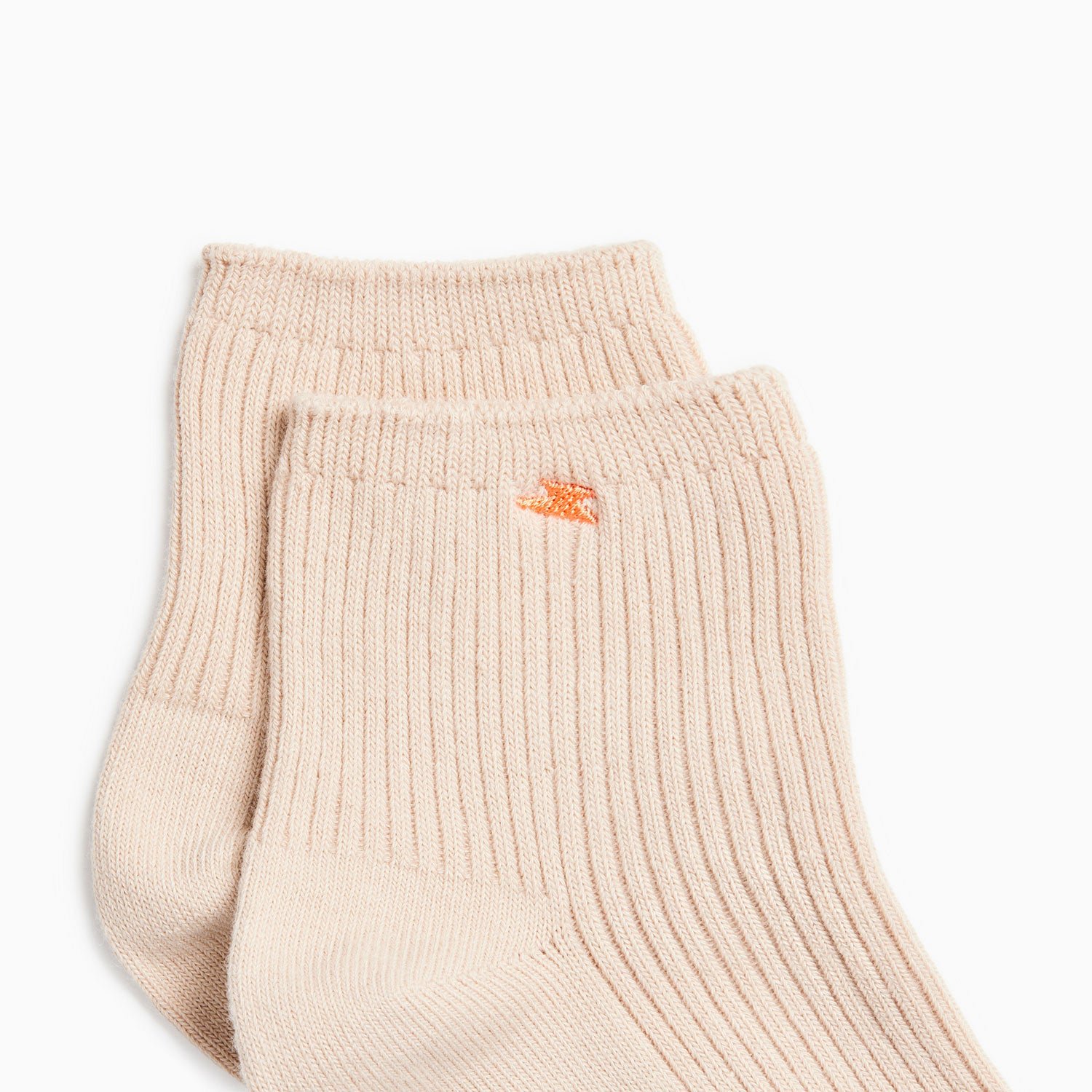 Short cotton-blend ribbed socks VANESSA WU Beige