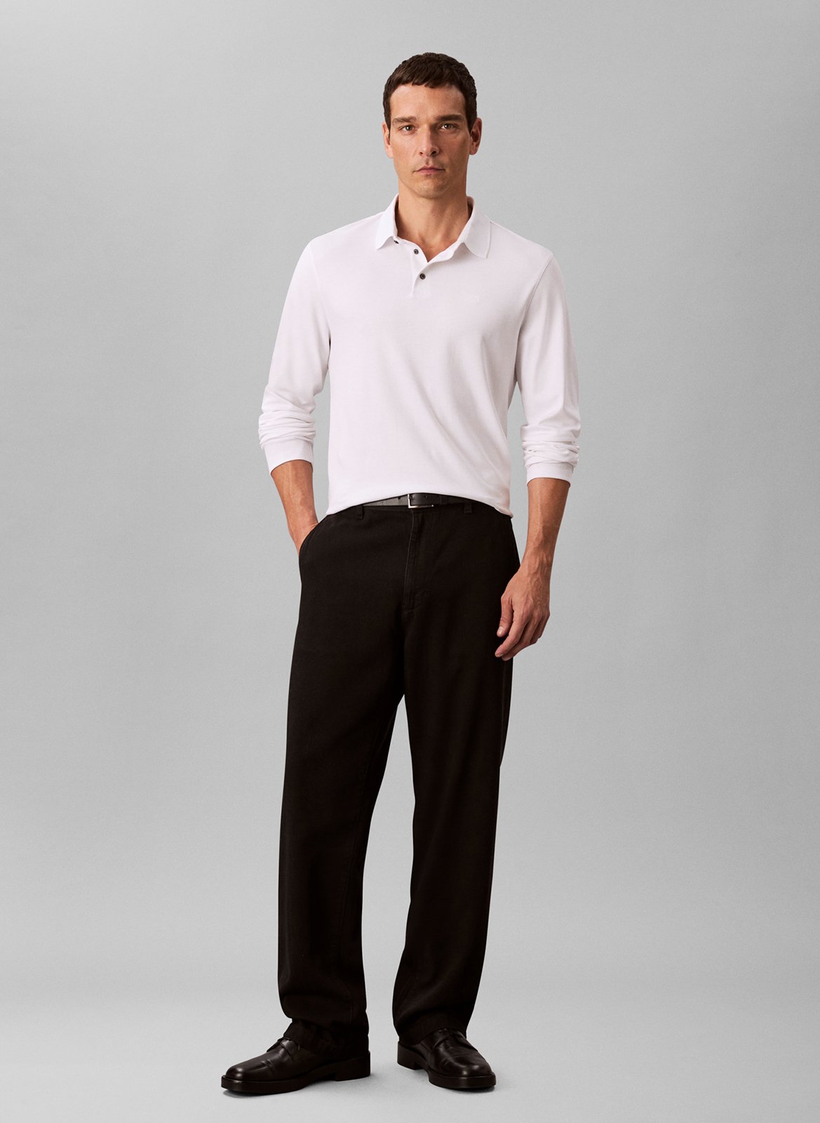 Polo droit en coton CALVIN KLEIN Blanc